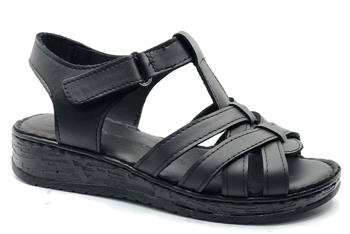 Kocamanlar 8714 Hakiki Deri Comfort Ortopedik Kadın Sandalet