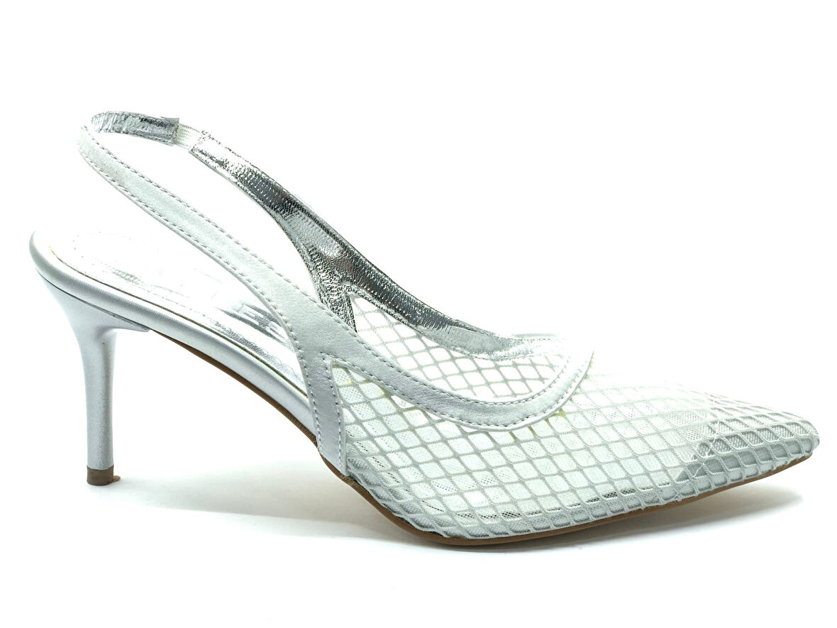 Feles İnce Topuklu Fileli Kadın Ayakkabı