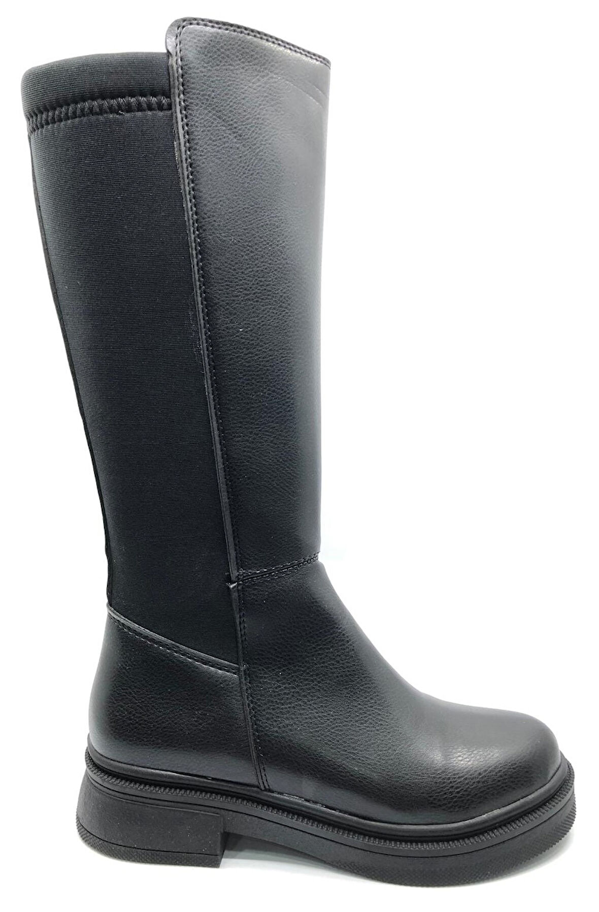 Seribo Binici Düz Taban Arkası Streç Fermuarlı Kadın Çizme
