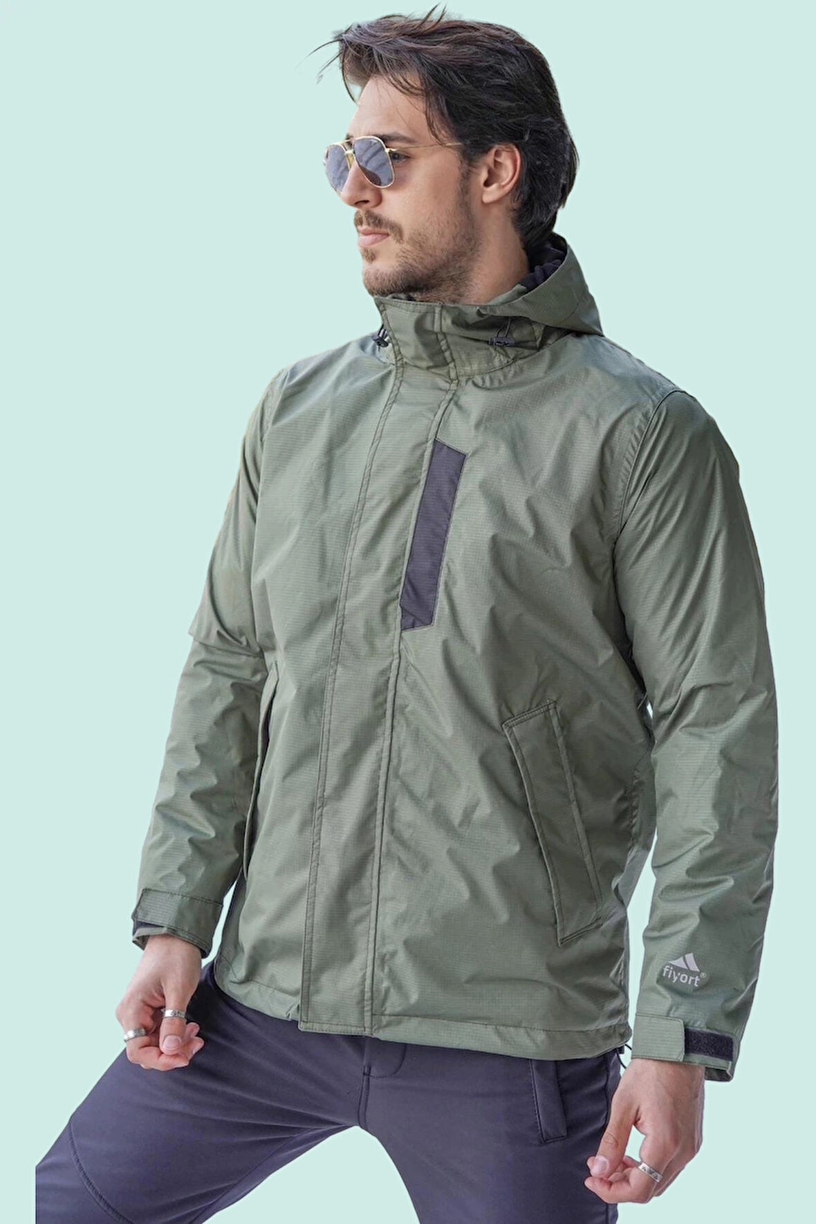 Kışlık Erkek Mont Polar Astarlı Su Geçirmez Fiyort Floyen Polarlı Yağmurluk Yağmura Karşı Maksimum