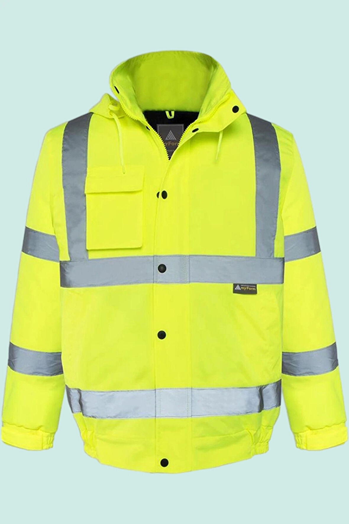 Yüksek Görünürlüklü Kışlık İş Güvenliği Mont EN 343 Olympus Essential Vis Bomber Lined Reflektörlü