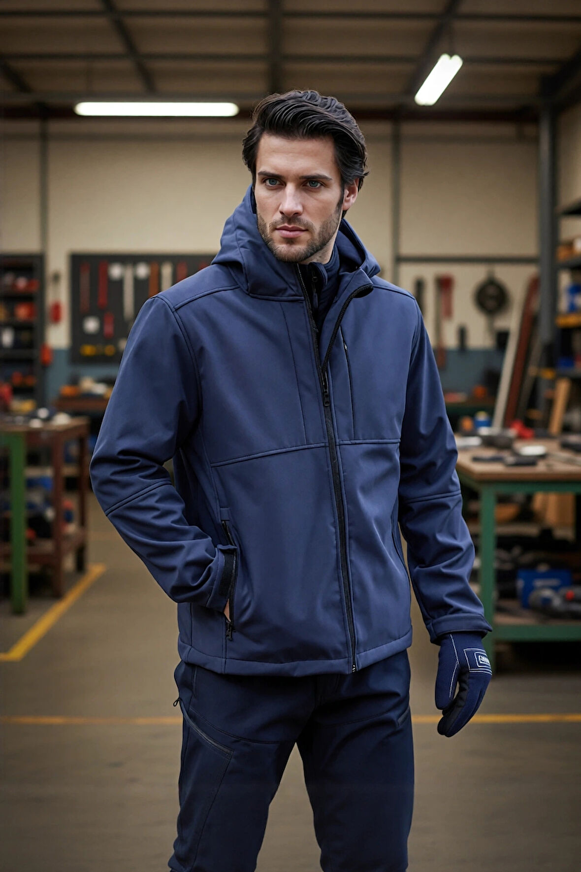 Softshell Erkek Mont Su Geçirmez Kapüşonlu Outdoor 350 Flam2 Fiyort Rüzgar Günlük