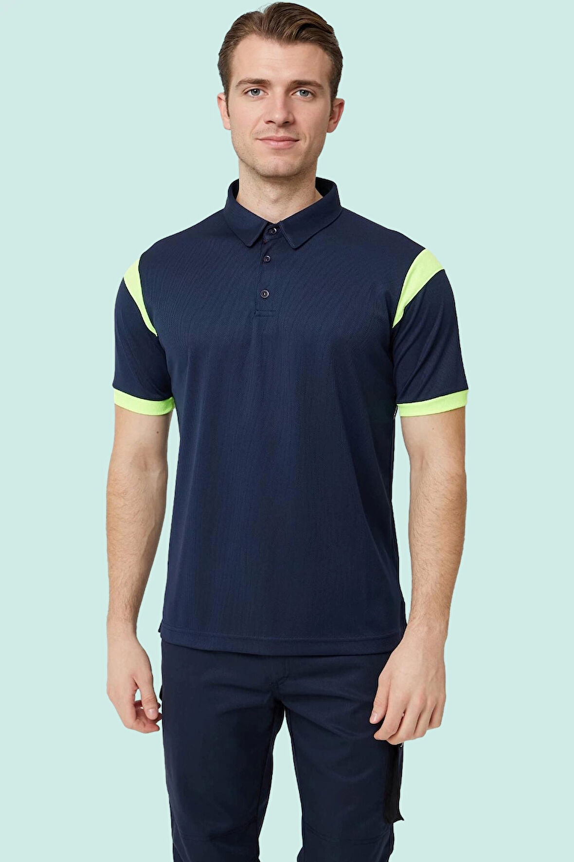 DryTouch Polo Yaka Tişört İş Güvenliği Allium Nefes Alabilir Hafif Konforlu Günlük İçin