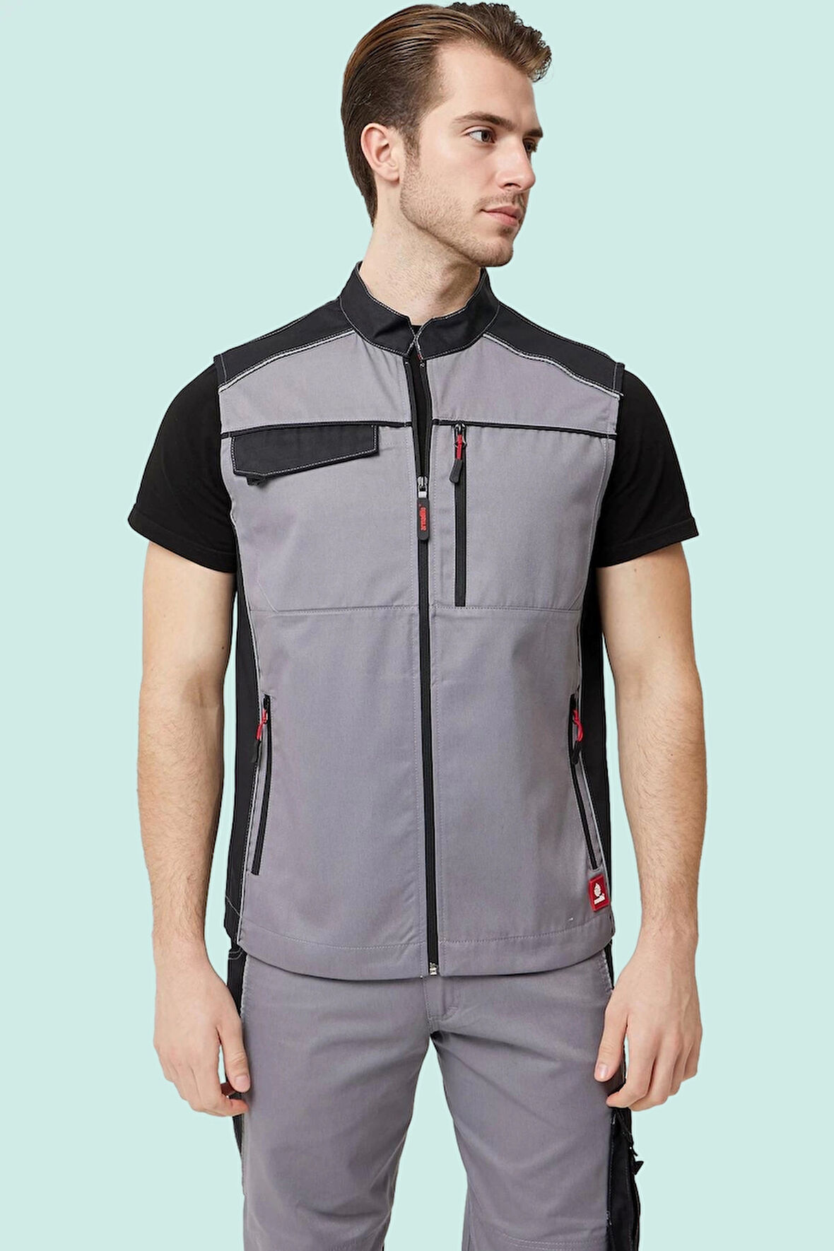 Yazlık İş Yeleği Polyester Gabardin Allium Outdoor Yelek Hafif Nefes Alabilir Fonksiyonel Cepli