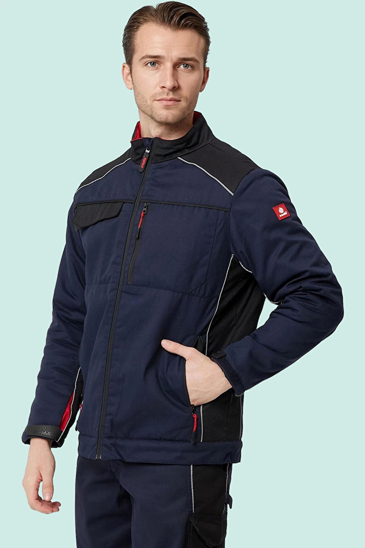 Kışlık Gabardin İş Güvenliği Mont Allium Havalarda Şıklık Koruma