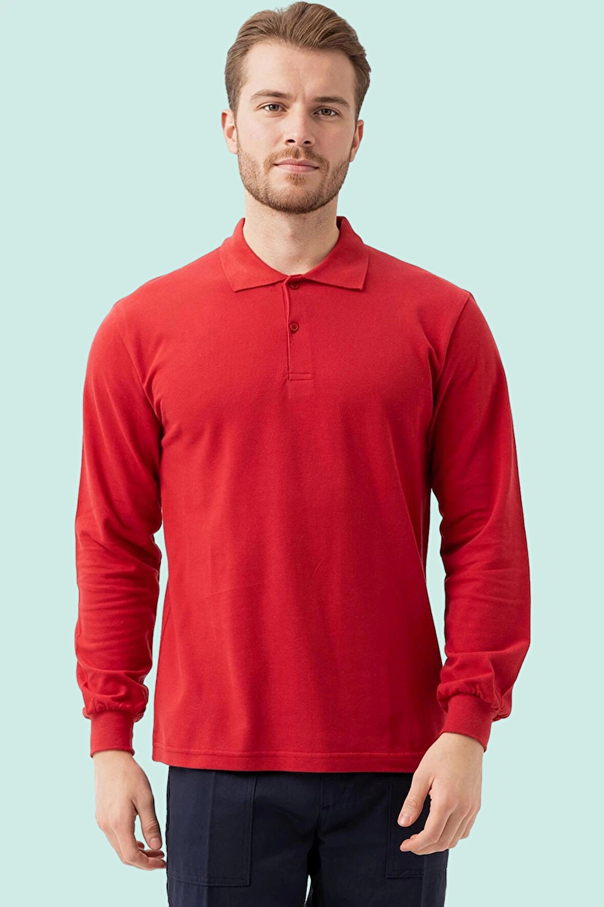 Polo Yaka Uzun Kollu Tshirt 100 Pamuk Padus shirt Şık Konforlu İş