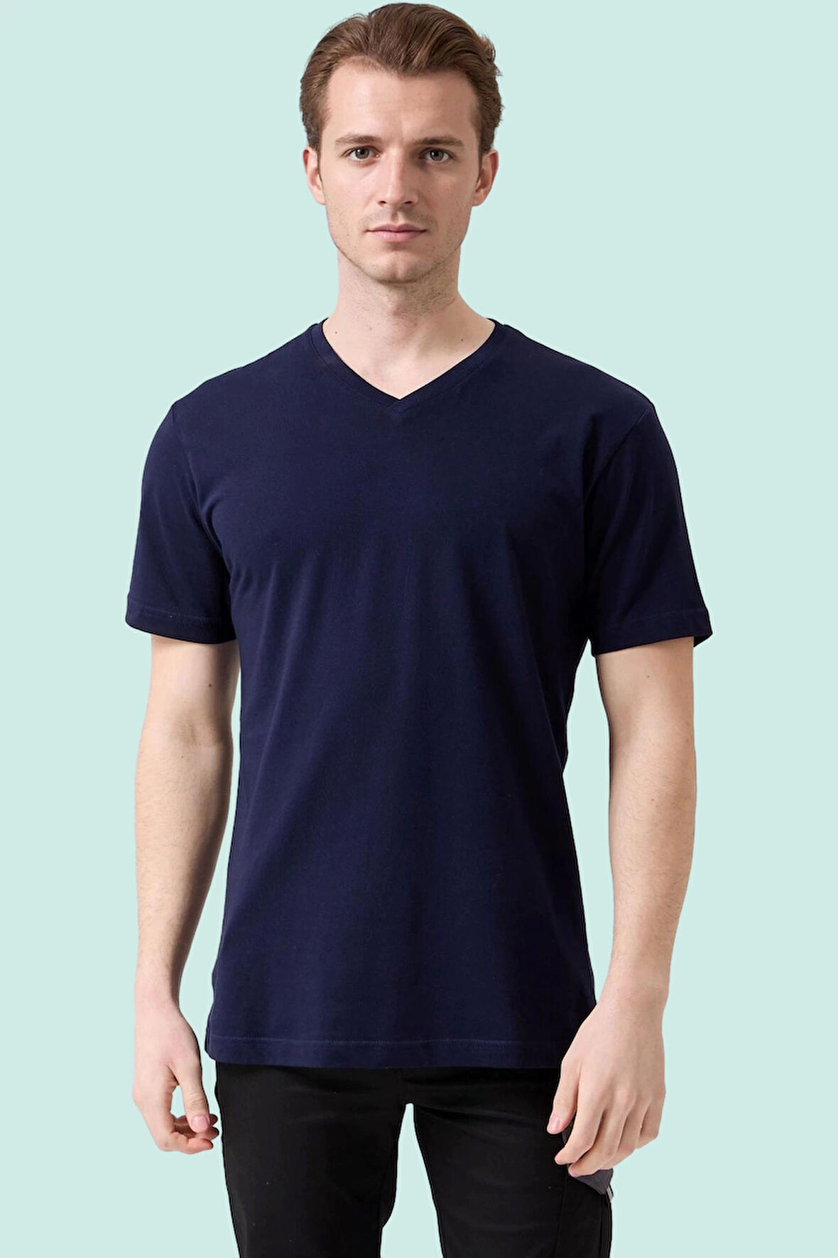 V Yaka 100 Pamuk Penye Tshirt Is Gvenligi Galanthus shirt Nefes Alabilir Rahat Şık Tasarım