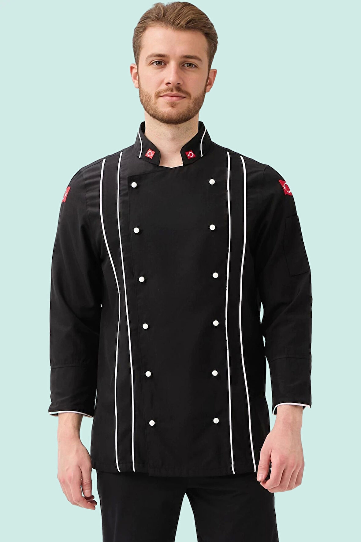 Aşçı Ceketi Kruvaze Profesyonel Hispanica Şef Nefes Alabilir Şık Mutfak