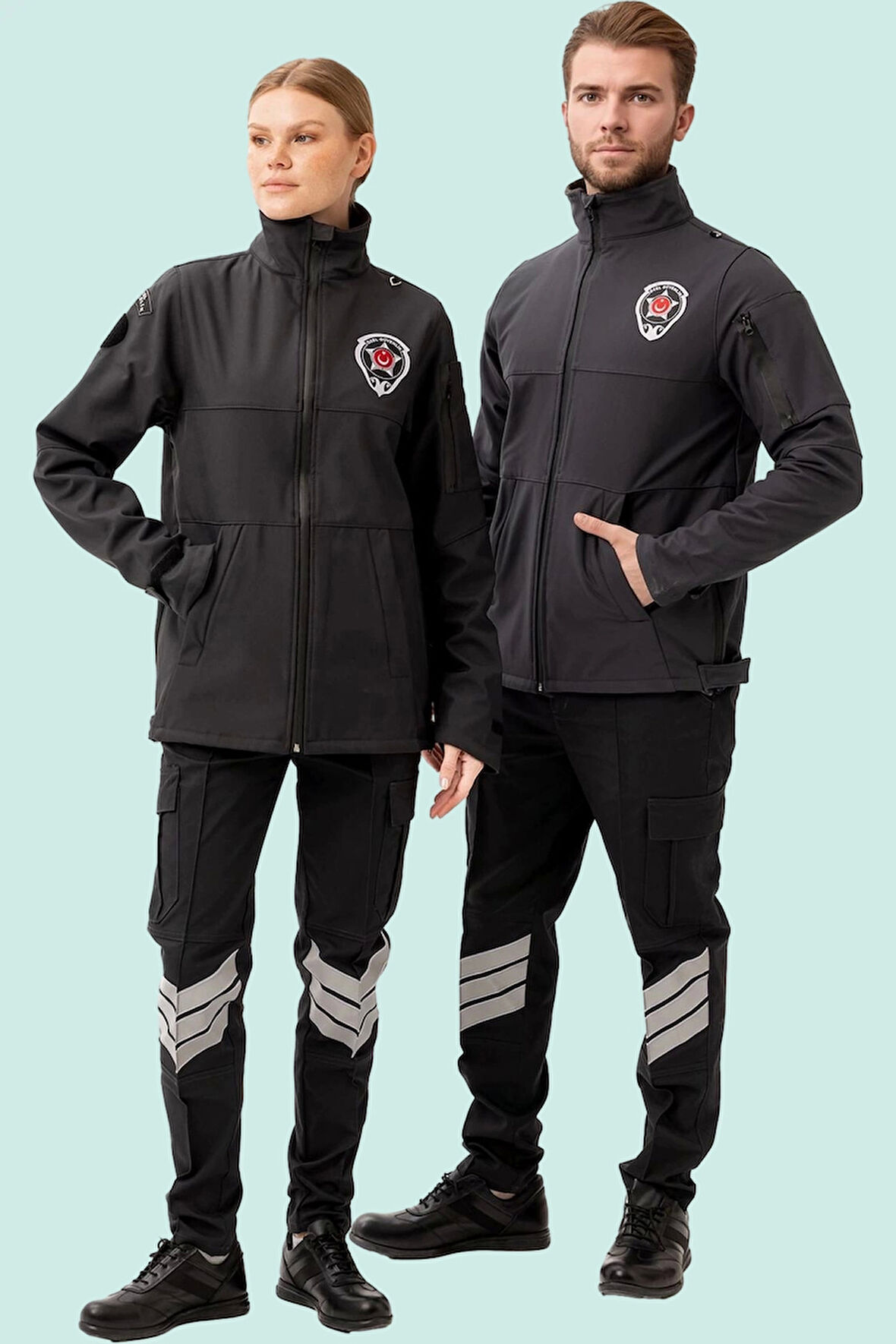 Kışlık İş Güvenliği Softshell Mont Kıyafetleri Rüzgar Geçirmez Nefes Alabilen Montu
