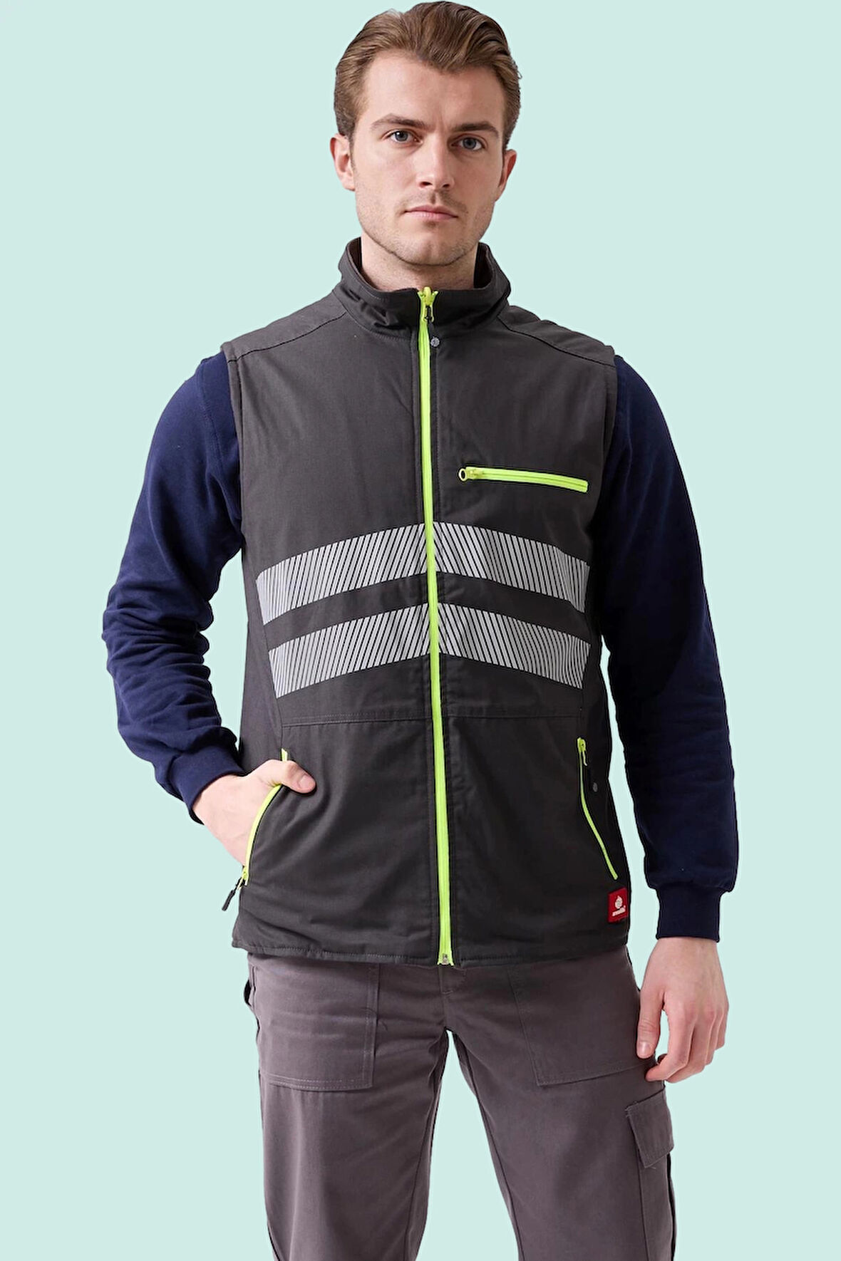 Su Geçirmez Yansıtıcı İş Yeleği Kışlık Salix Outdoor Yelek Suya Hafif Fonksiyonel Cepli