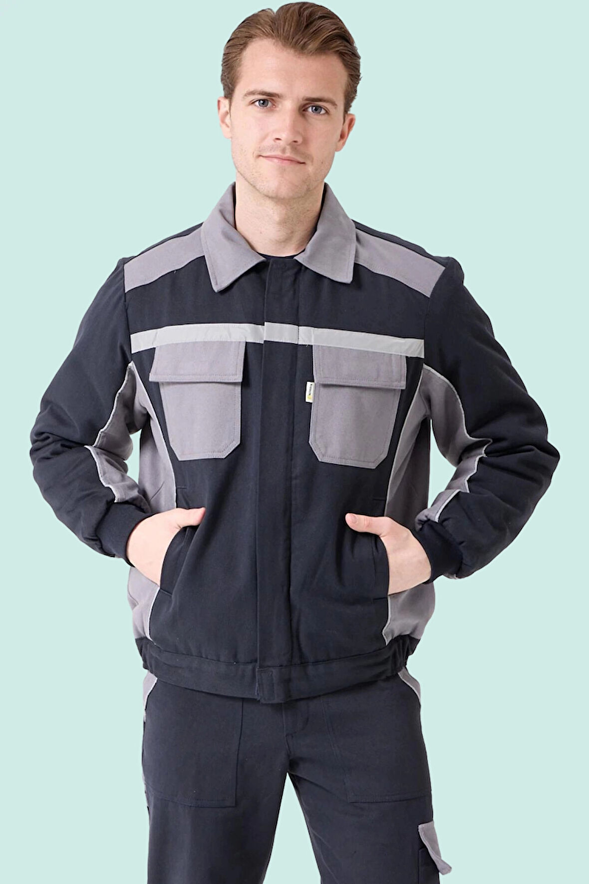 Kışlık İş Mont Polarlı Gabardin CE Urtica Montu Pamuklu Rahat