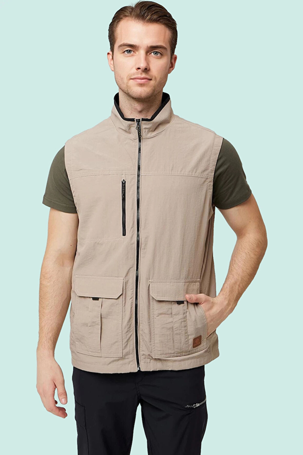 Hafif Yelek Erkek Yazlık Çok Cepli Outdoor Kaçkar Nefes Alabilir Kamp Günlük İçin