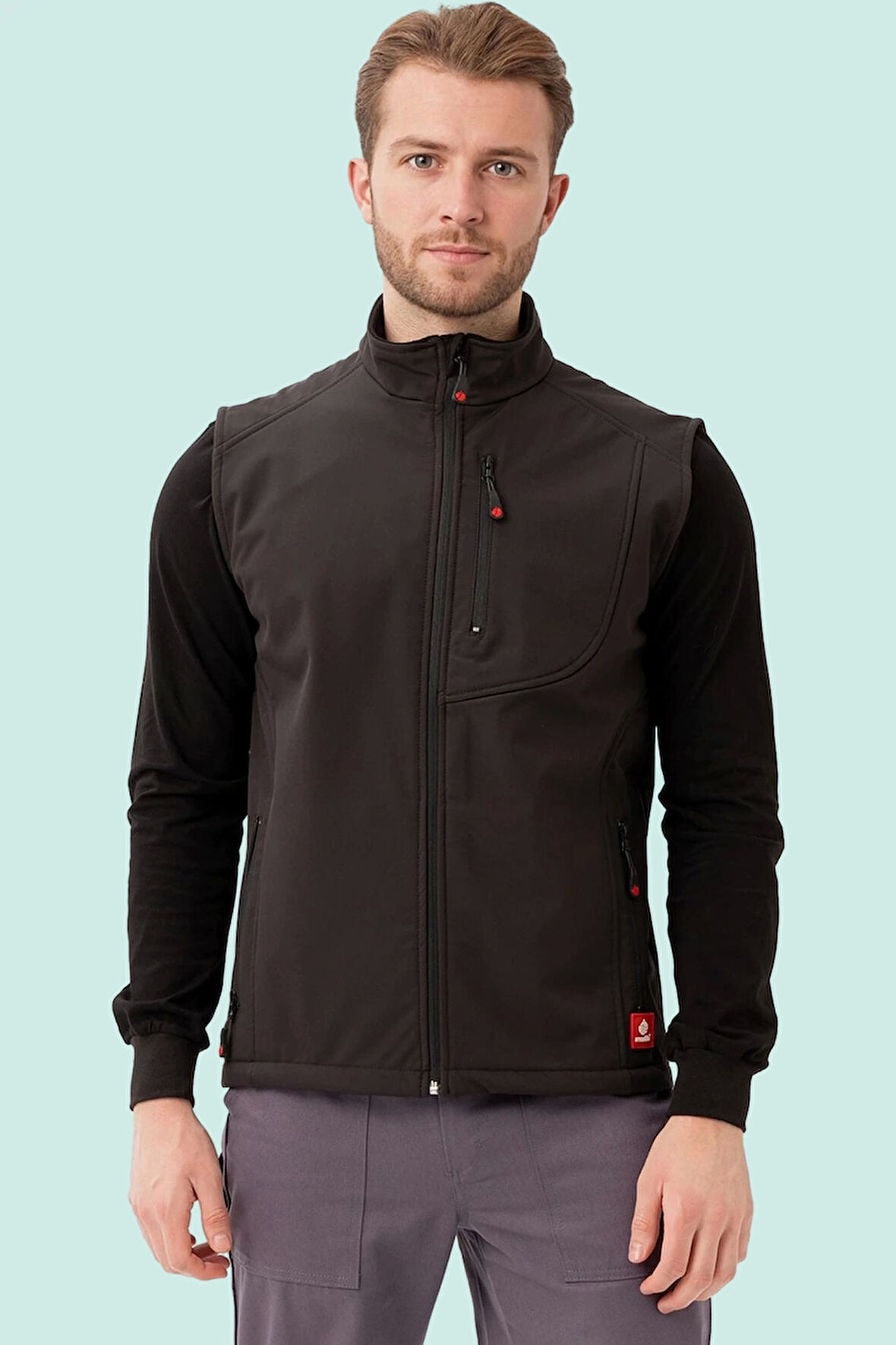 Softshell Erkek Yelek Kışlık İş Güvenliği Salina Günlük Kullanıma Uygun Konforlu Kesim Fermuarlı