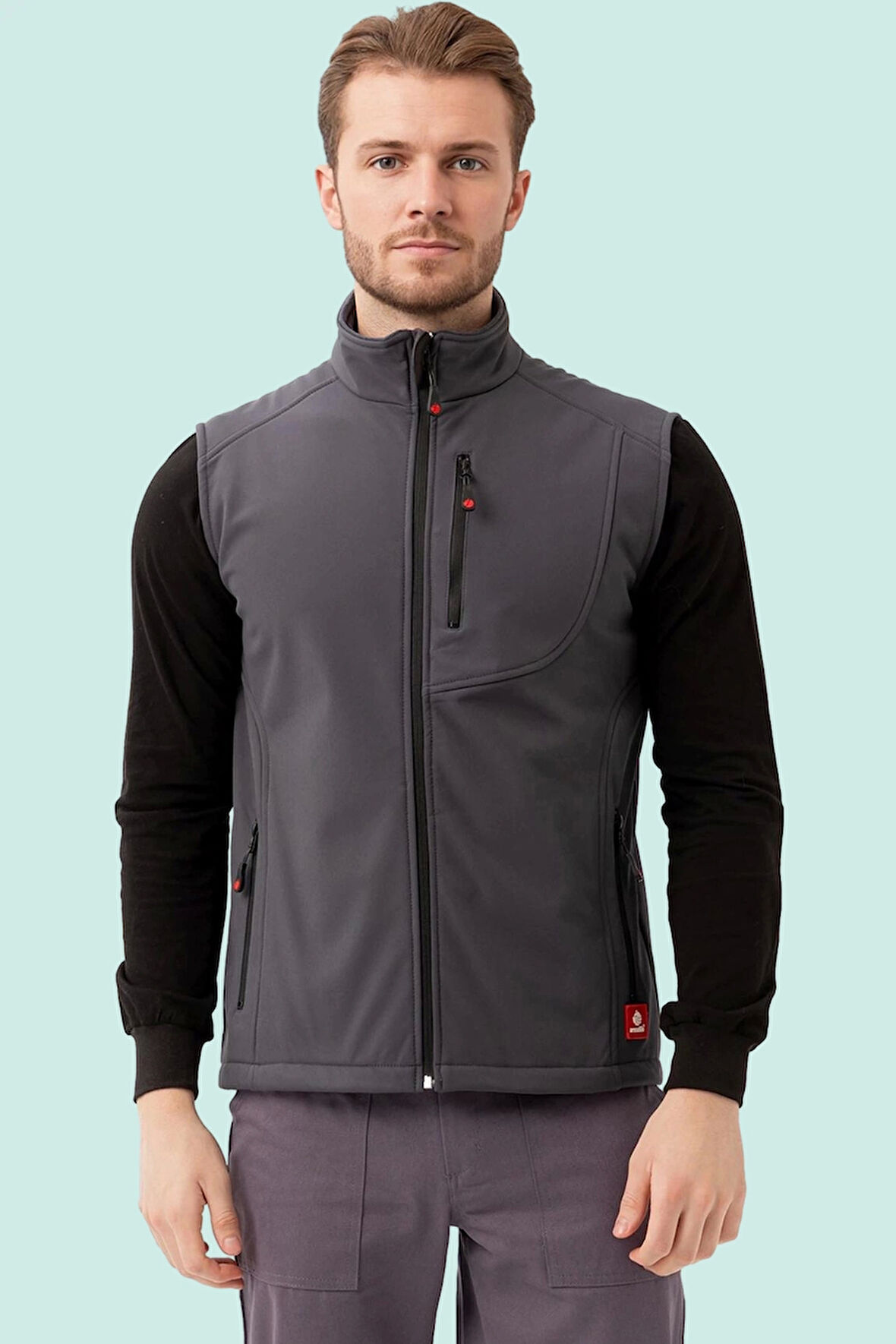 Softshell Erkek Yelek Kışlık İş Güvenliği Salina Günlük Kullanıma Uygun Konforlu Kesim Fermuarlı