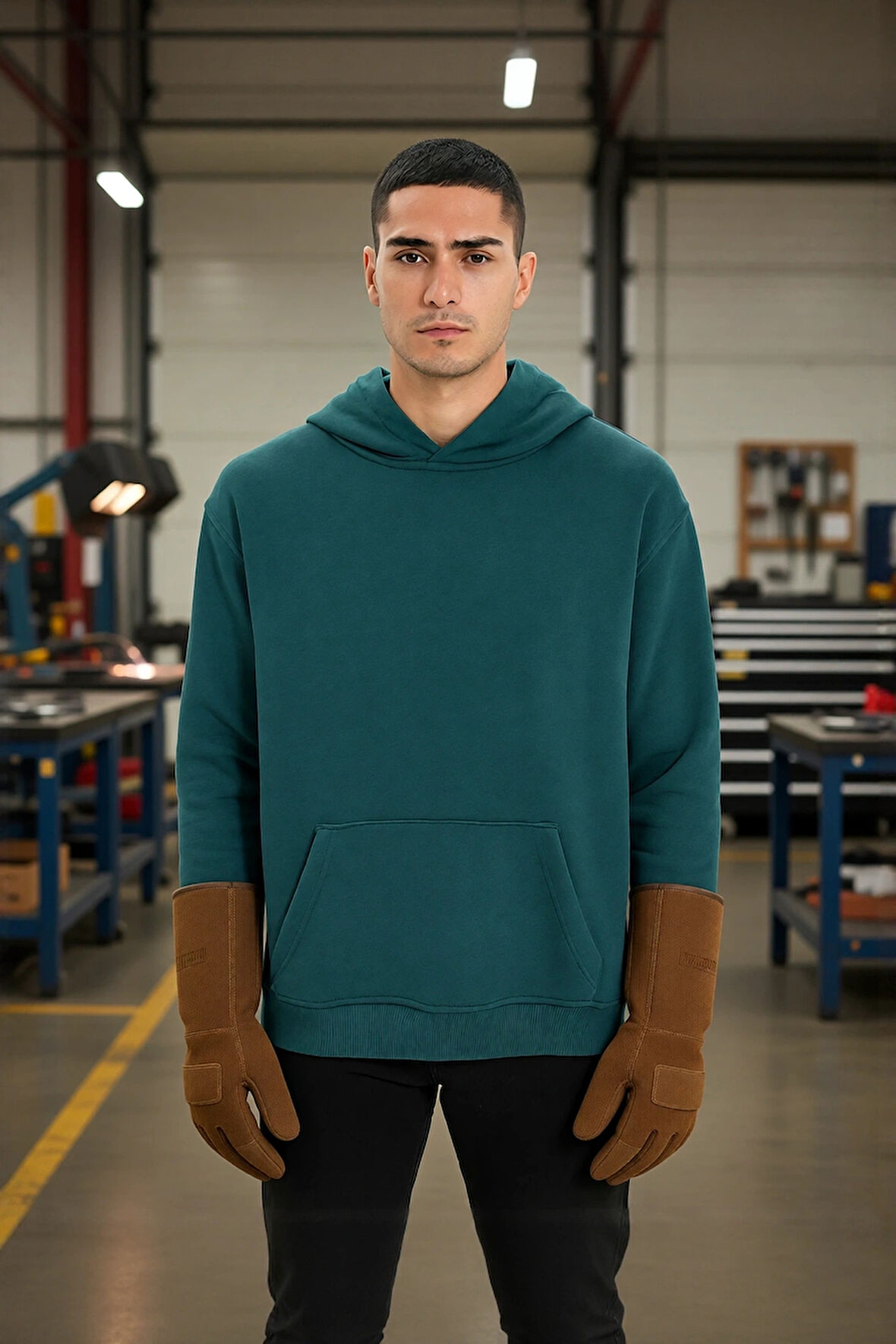 Erkek Kordonsuz Hoodie Kapüşonlu Sweatshirt Rahat Spor Tarz Giyime Uygun Sweat