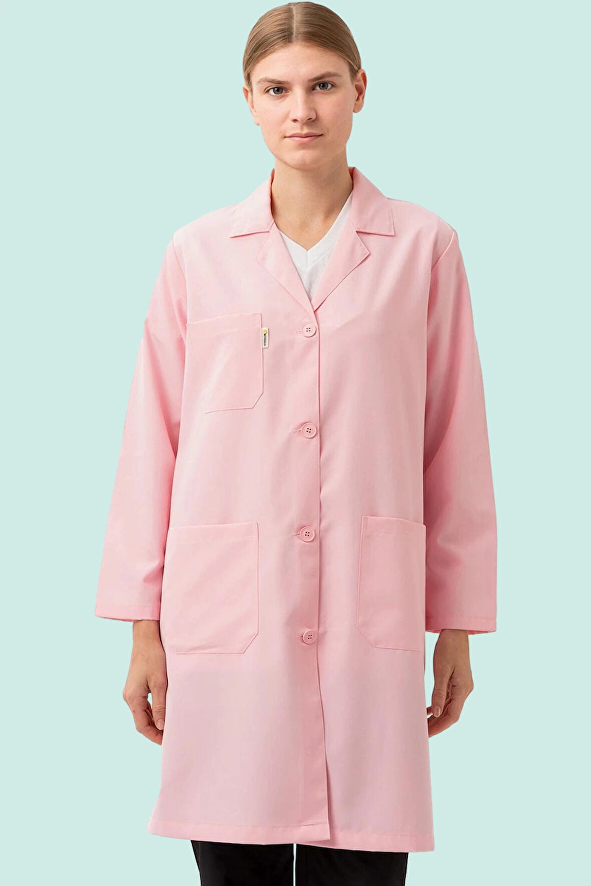 Kadın Uzun Kollu İş Önlüğü OEKOTEX Sertifikalı Vanessa Şık Rahat Cepli Model