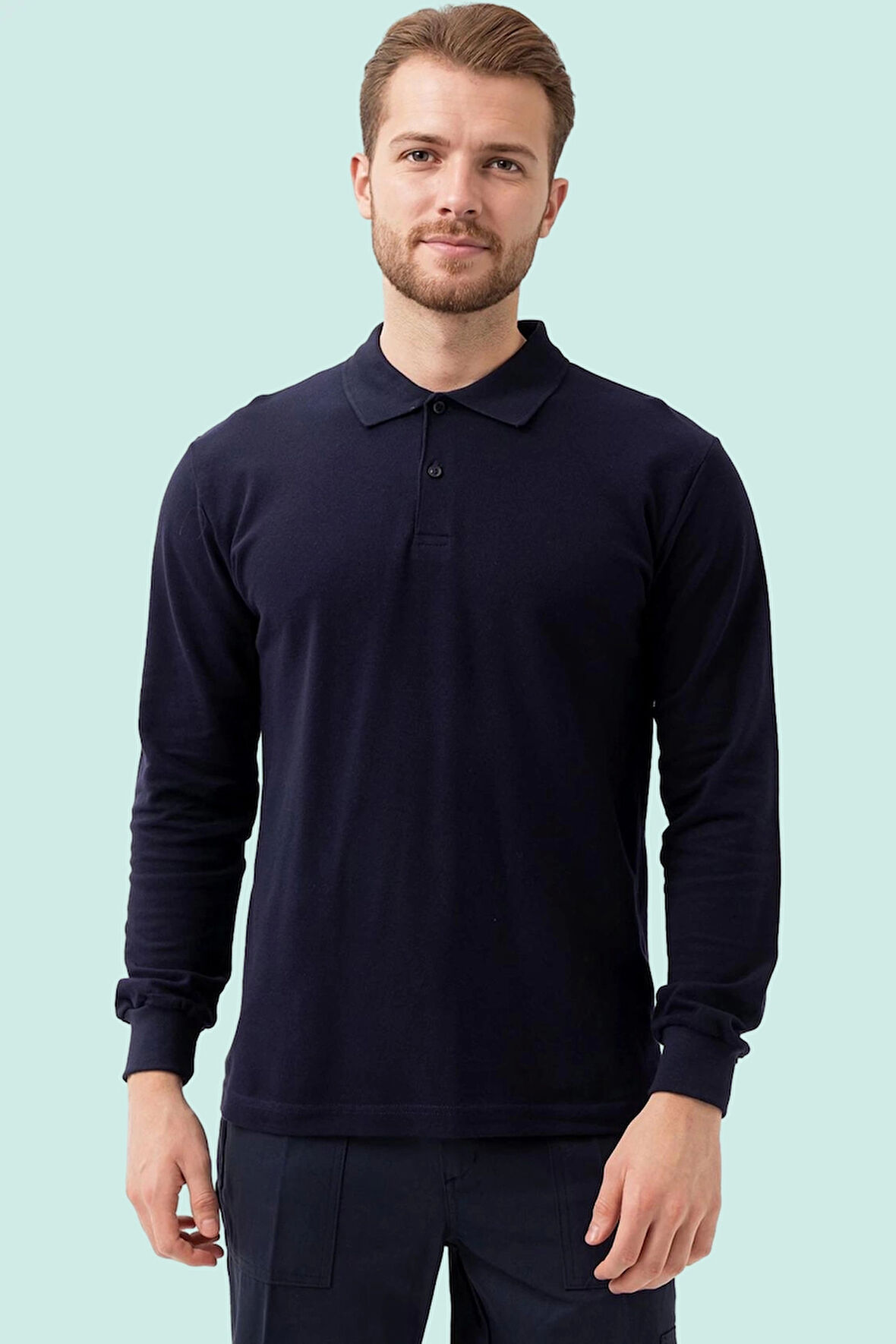 Polo Yaka Uzun Kollu Tshirt 100 Pamuk Padus shirt Şık Konforlu İş