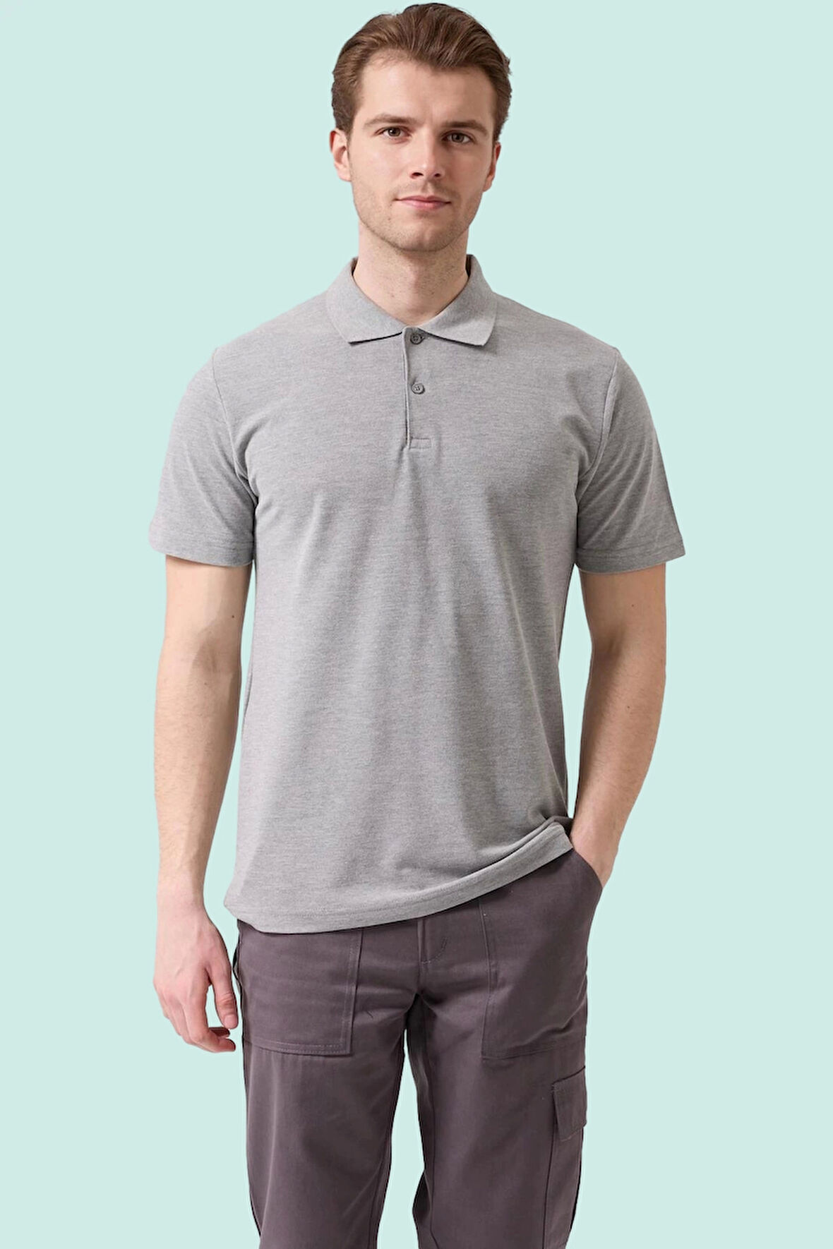 Polo Yaka Tişört 50 Pamuk Polyester Yazlık Herba shirt Pamuklu Nefes Alabilir Rahat Kesim