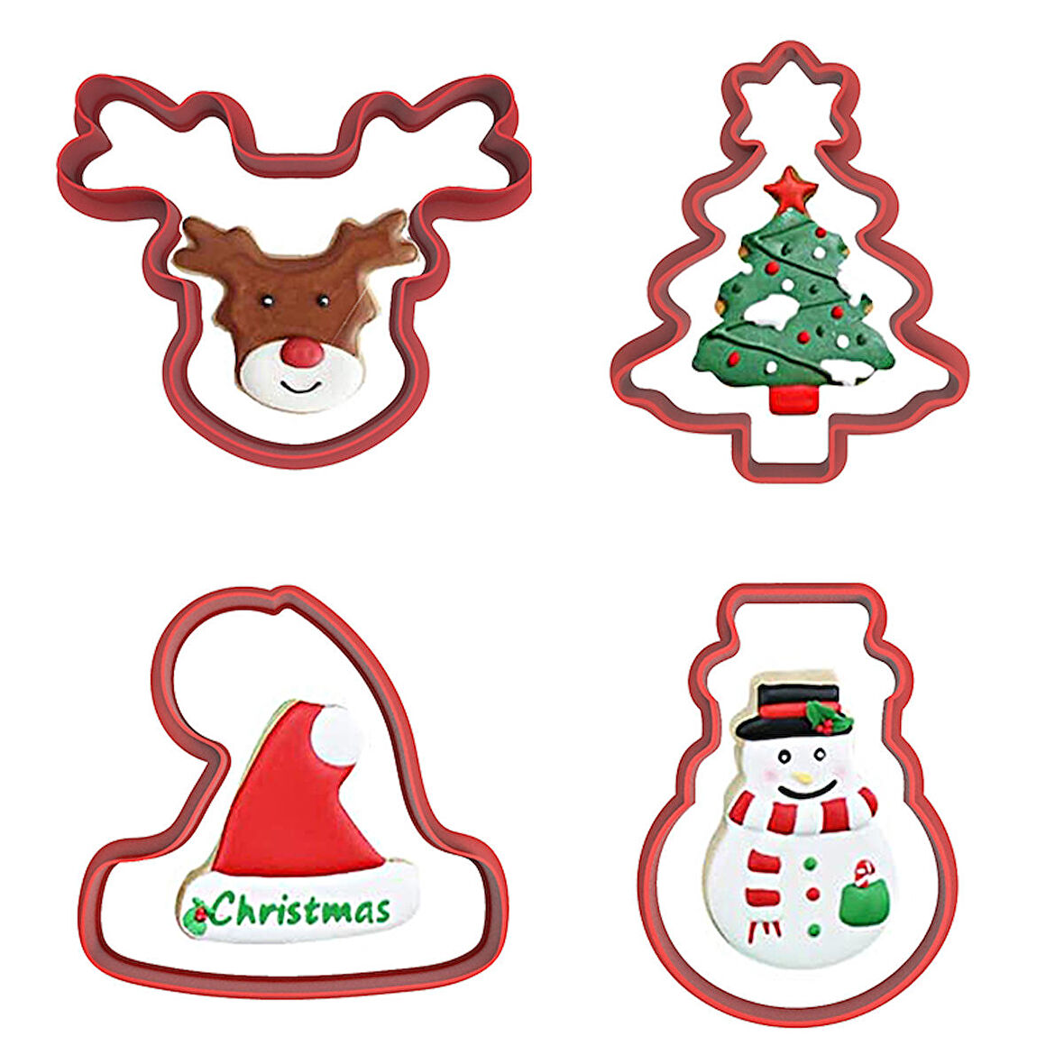 Yılbaşı Noel Kurabiye Kalıbı 4'lü Set-1