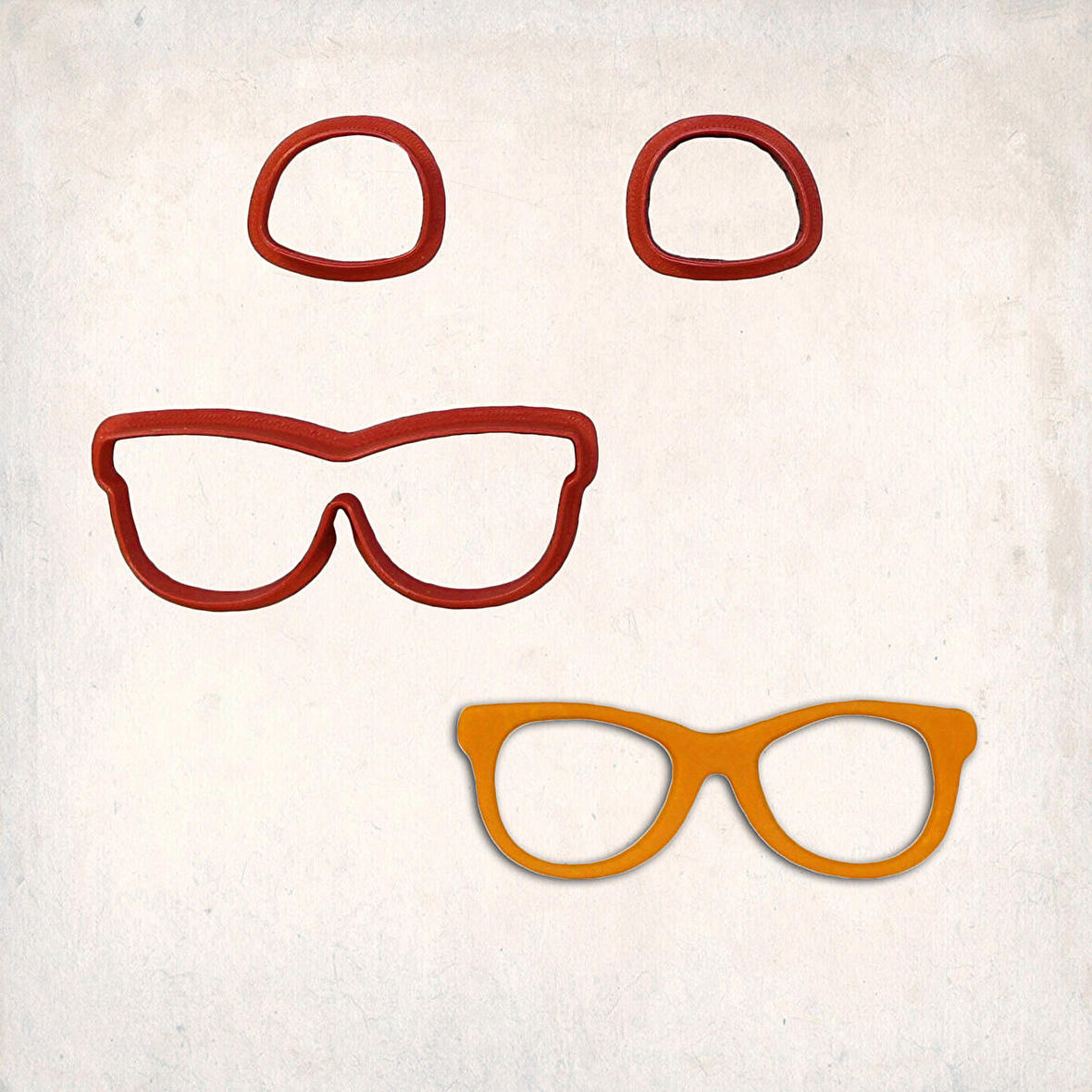 Gözlük Detay Kurabiye Kalıp Seti 3’lü