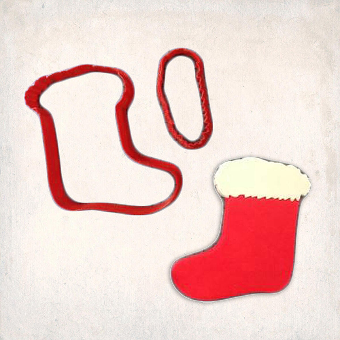 Yılbaşı Çorap 2 Detay Kurabiye Kalıp Seti 2’li