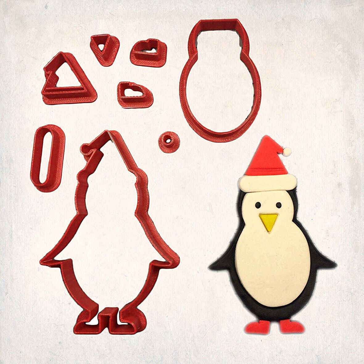 Noel Pengueni Detay Kurabiye Kalıp Seti 8’li