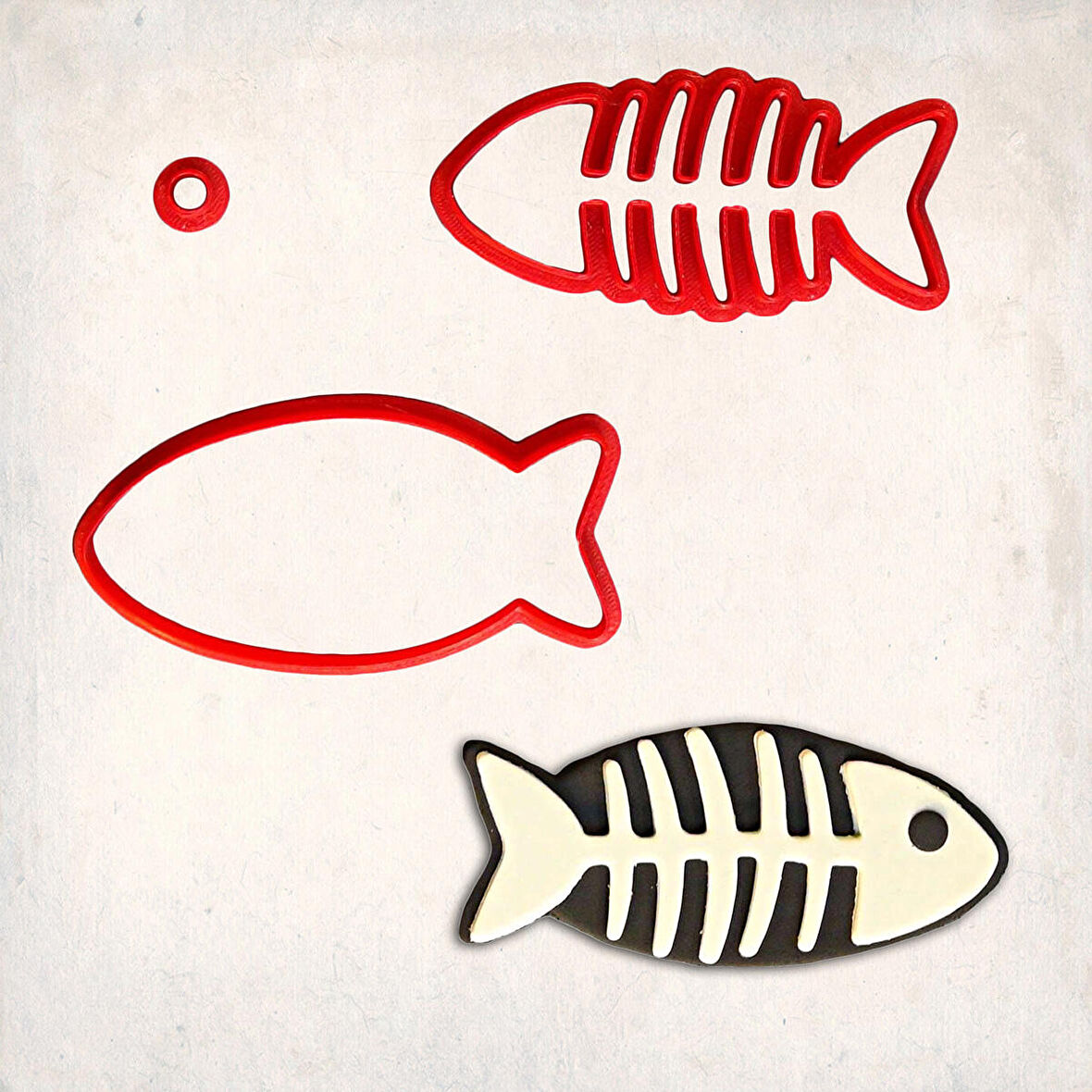 İskelet Balık Detay Kurabiye Kalıp Seti 3’lü