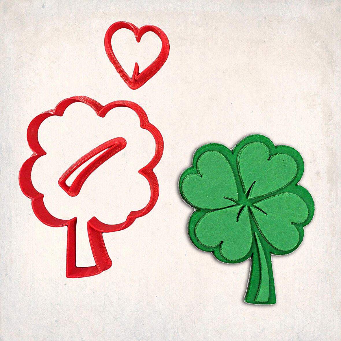 Dört Yapraklı Yonca Detay Kurabiye Kalıp Seti 3’lü