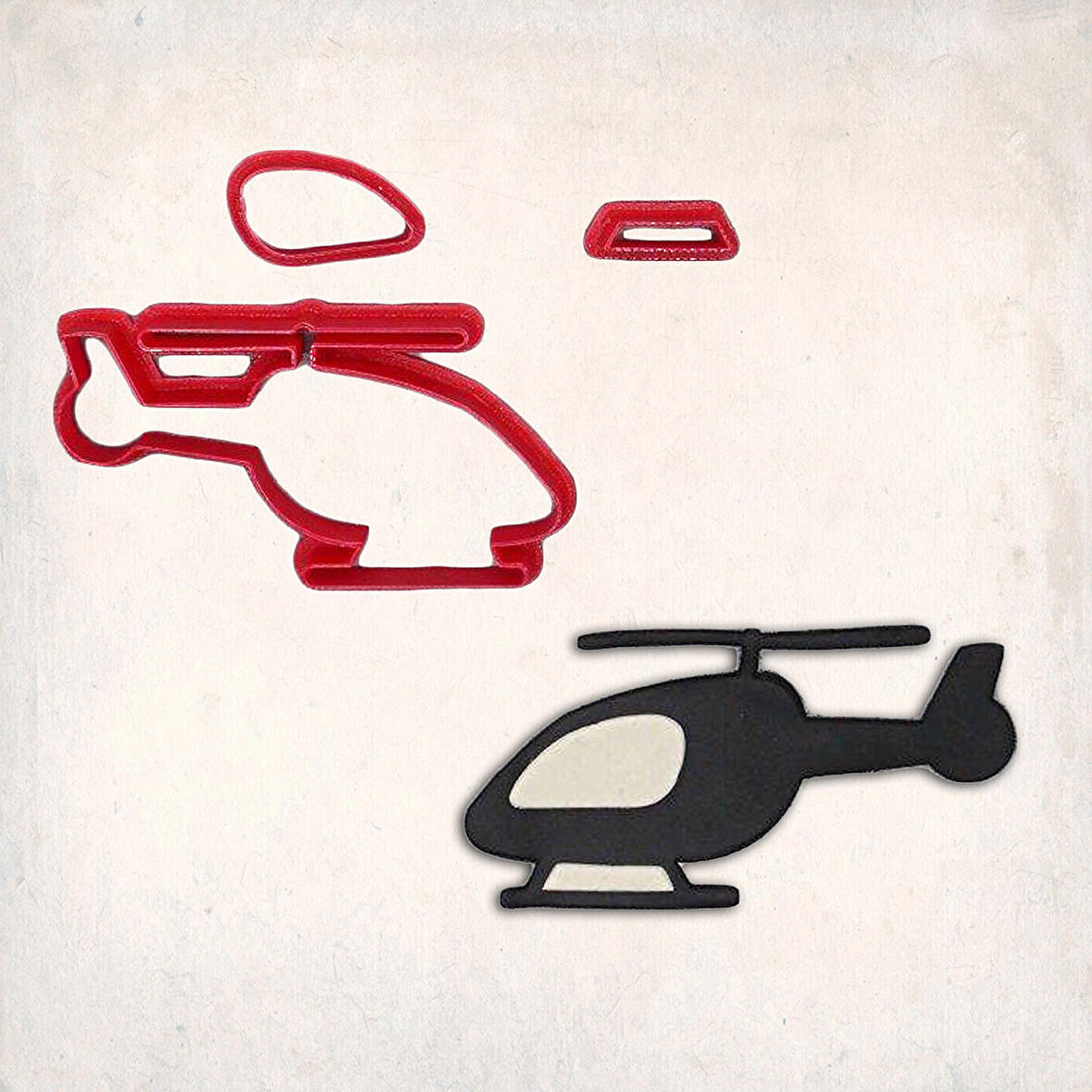 Helikopter Detay Kurabiye Kalıp Seti 3’lü