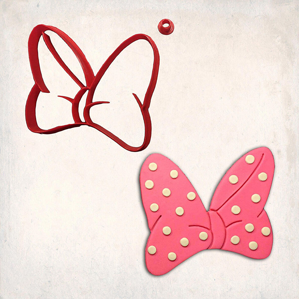 Minnie Mouse Fiyonk Detay Kurabiye Kalıp Seti 2’li