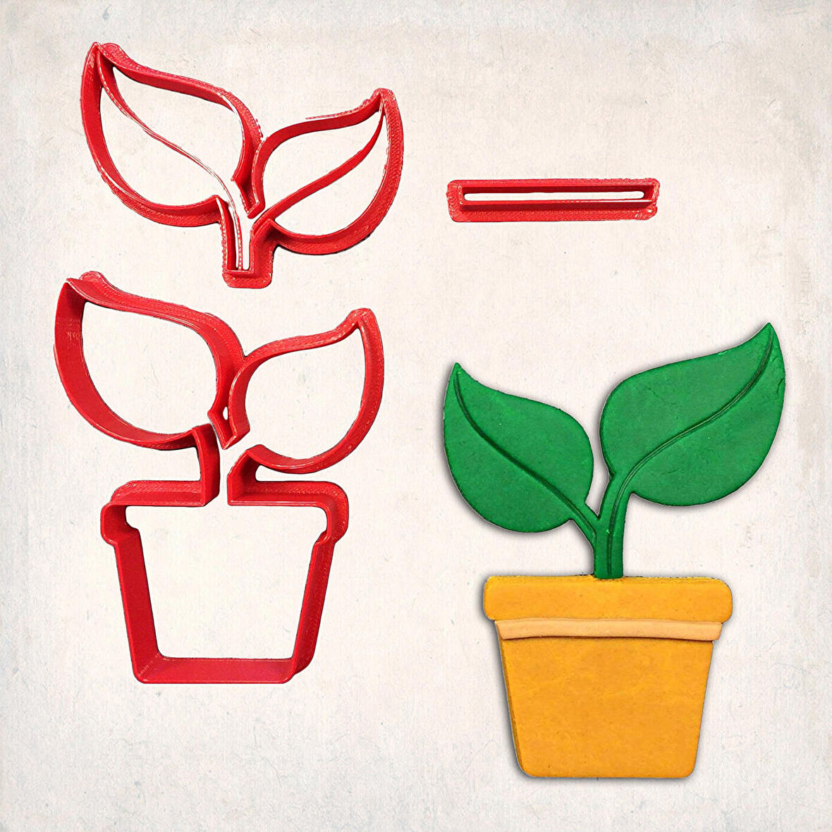 Bitki Detay Kurabiye Kalıp Seti 3’lü