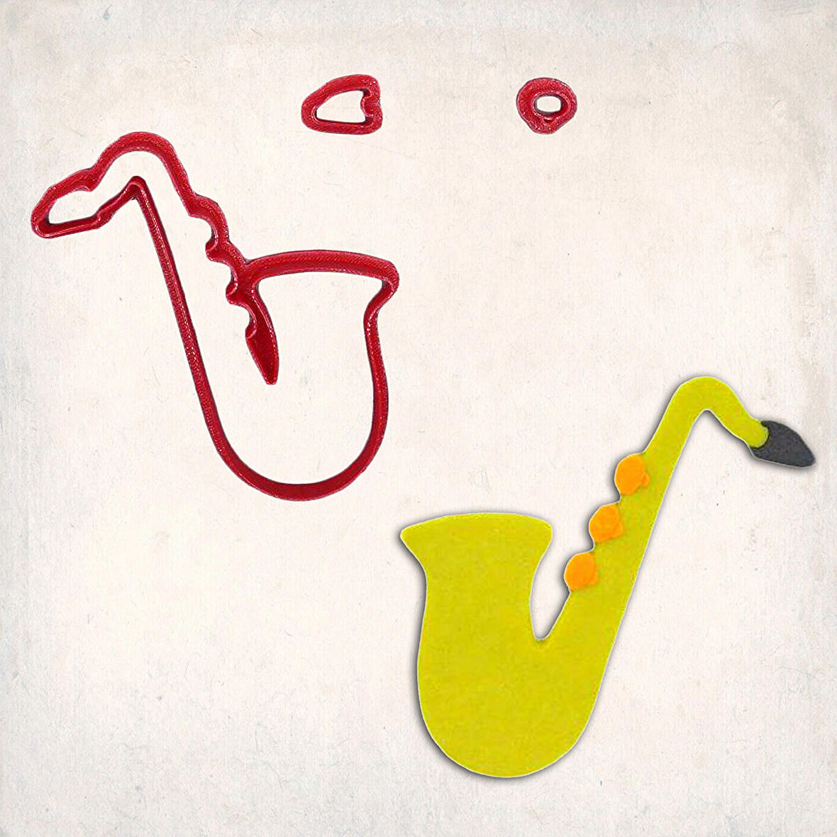 Saksafon Detay Kurabiye Kalıp Seti 3’lü