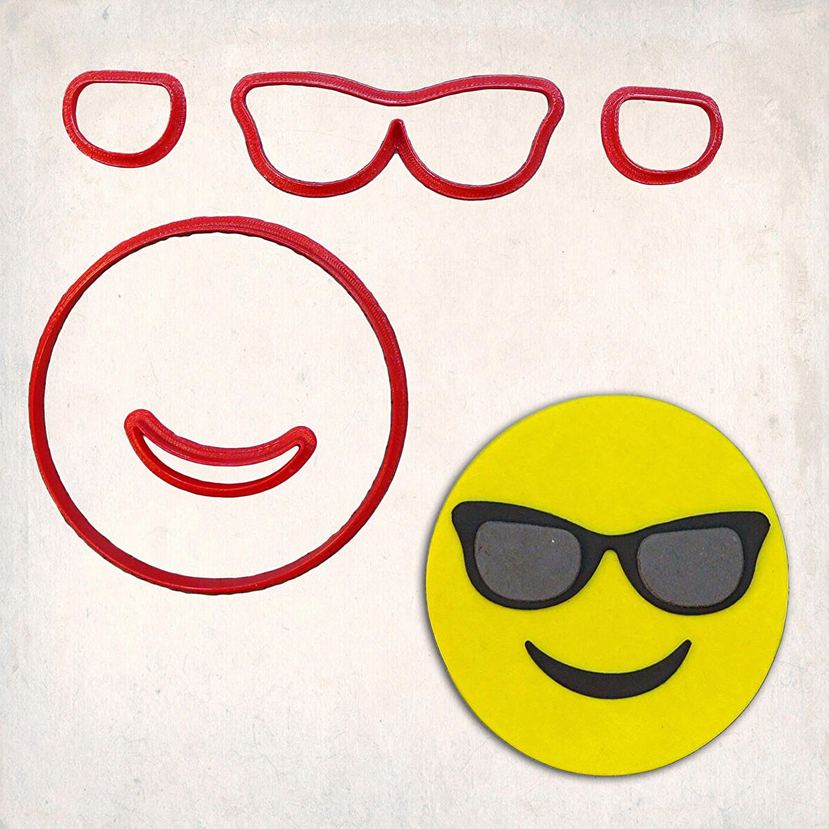 Güneş Gözlüğü Emoji Detay Kurabiye Kalıp Seti 5’li