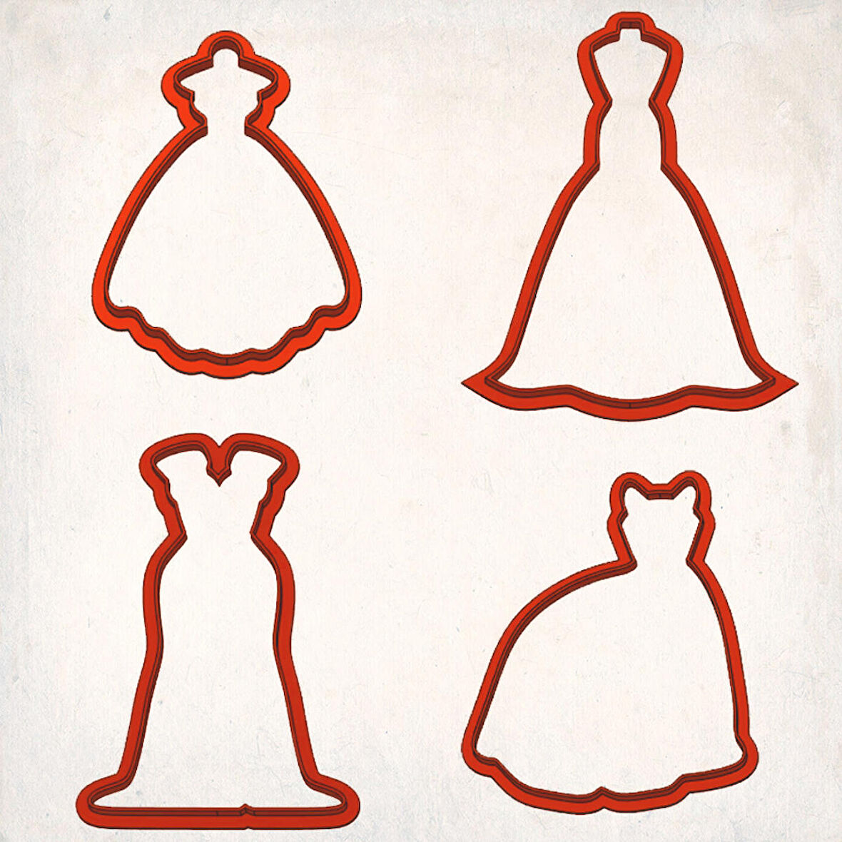 Abiye Elbise Kurabiye Kalıbı Şekillendirici Kopat Set1 4'lü