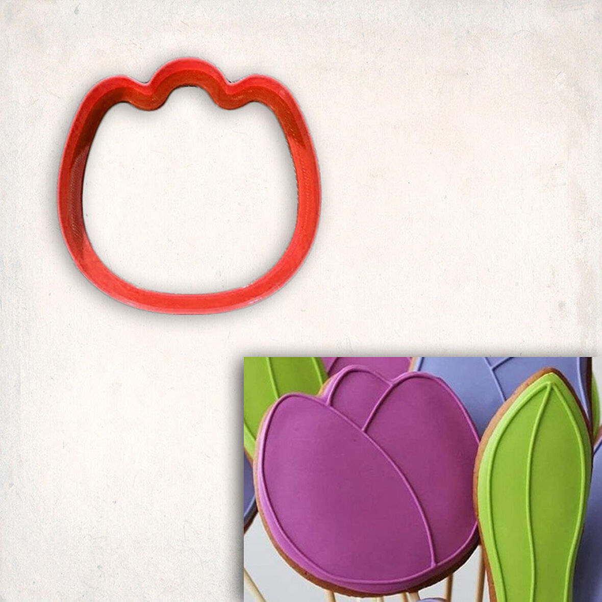 Lale-1 Kurabiye Kalıbı Şekillendirici Kopat 8 cm