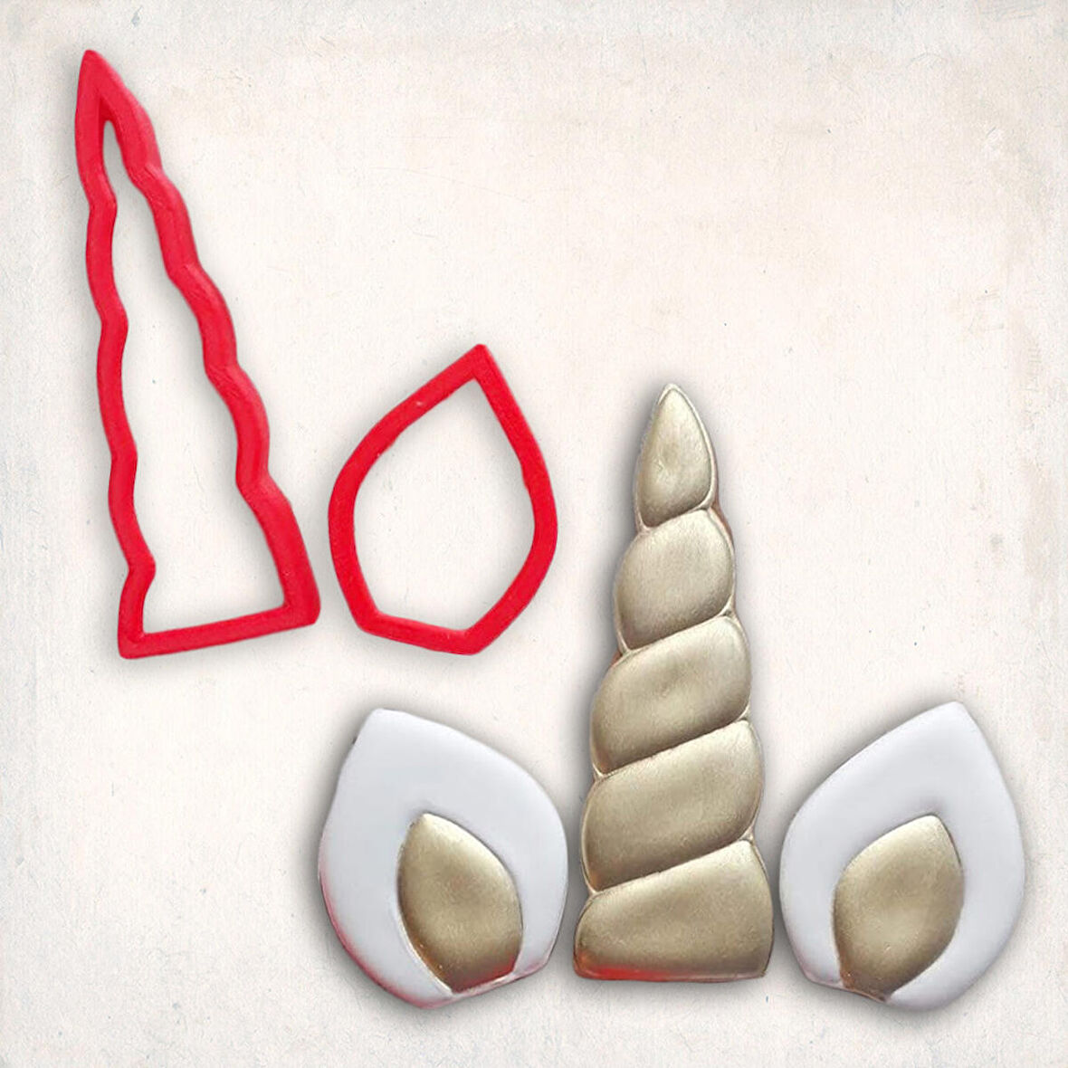 Unicorn Kulak Boynuz Kurabiye Kalıp Set 2’li