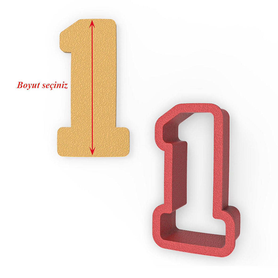 1 Rakam Kurabiye Kalıbı Şekillendirici Kopat Kesici