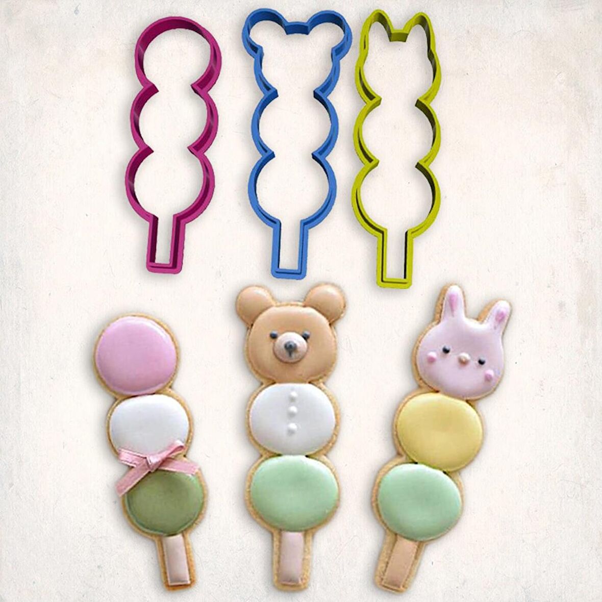 Dondurma Ayıcık Tavşan Kurabiye Kalıp Seti 3’lü