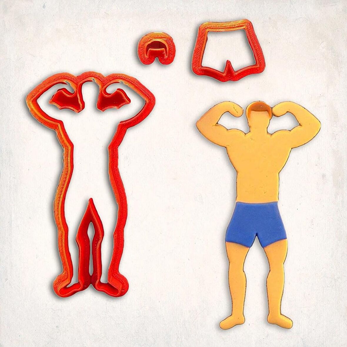 Erkek Atlet Detay Kurabiye Kalıp Seti 3’lü