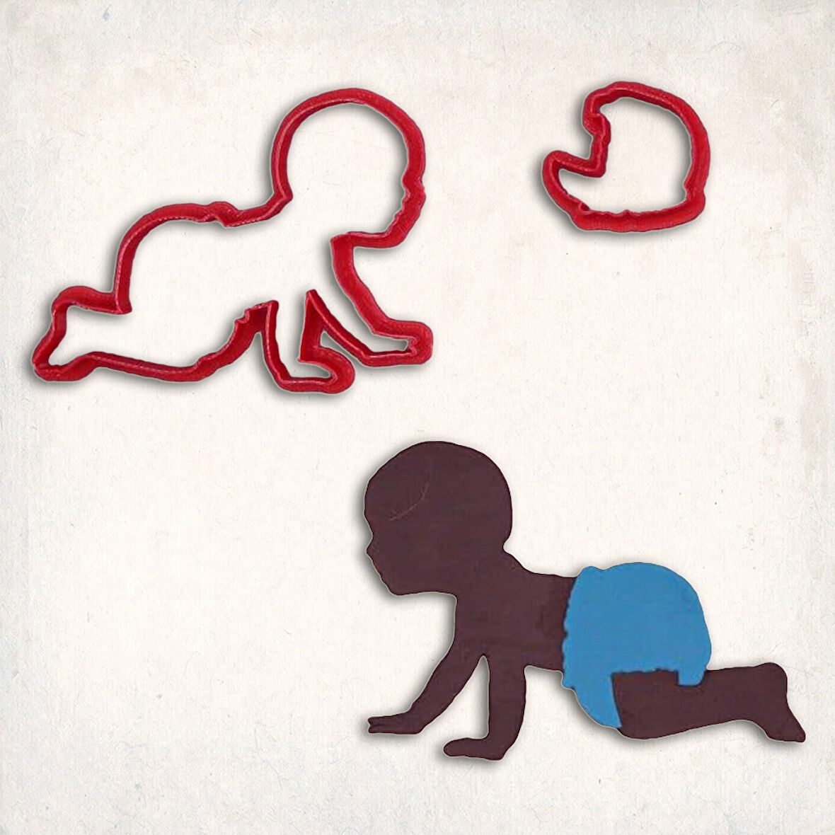 Emekleyen Bebek Detay Kurabiye Kalıp Seti 2’li