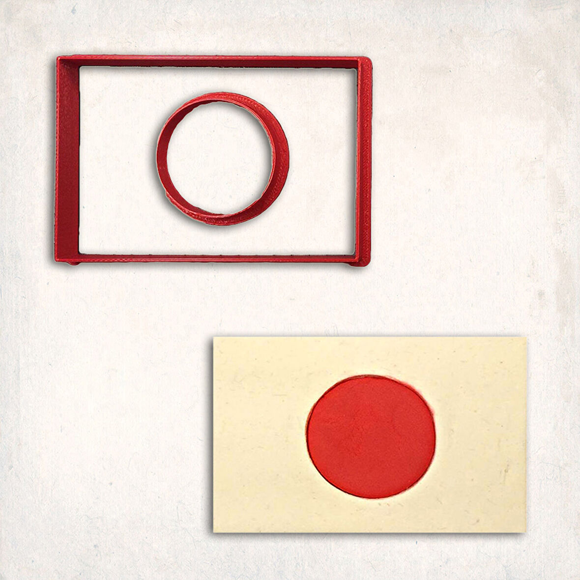 Japon Bayrağı Detay Kurabiye Kalıp Seti 2’li