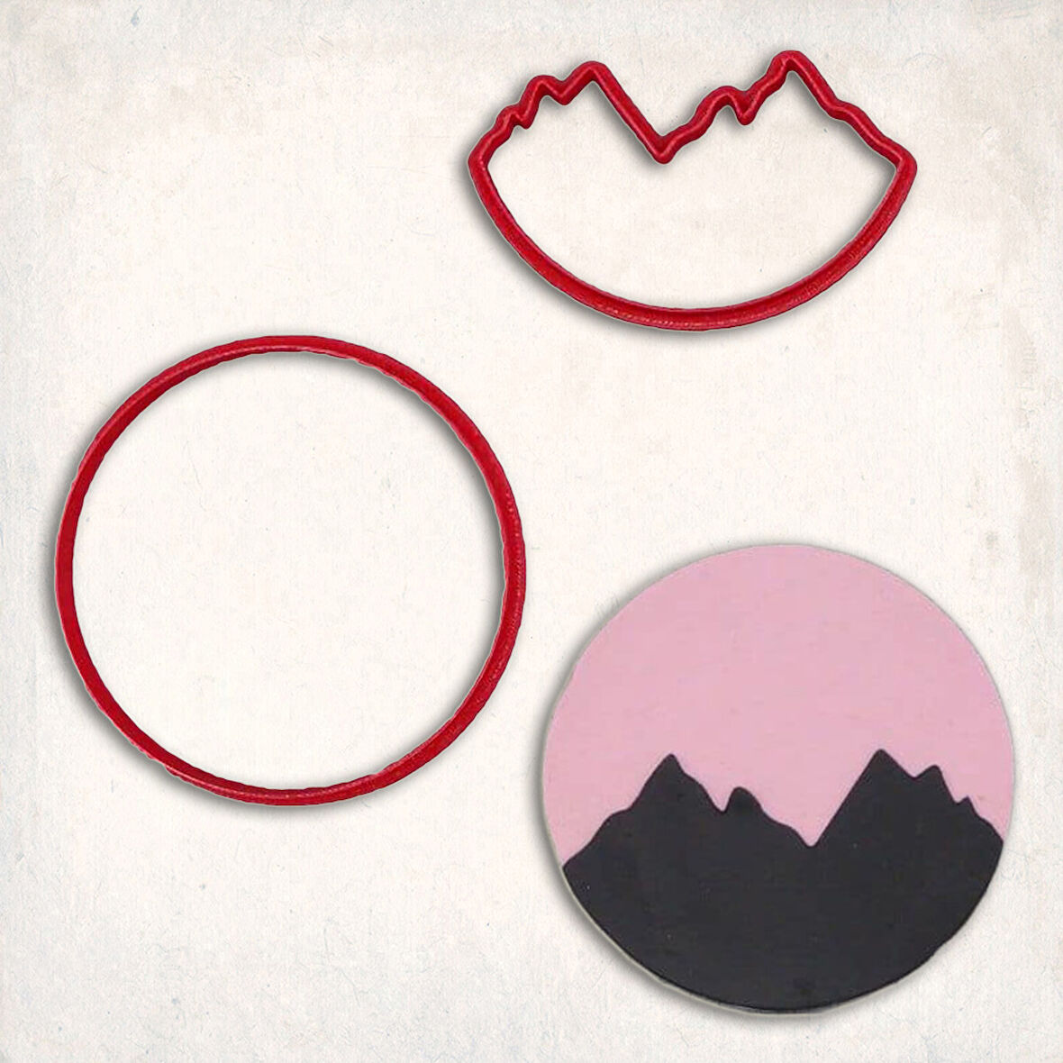 Dağlar Detay Kurabiye Kalıp Seti 2’li