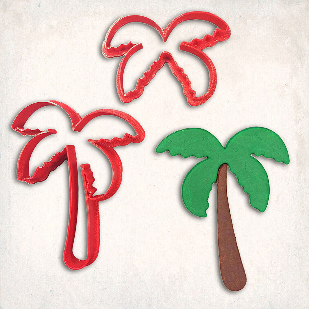 Palmiye Ağacı Detay Kurabiye Kalıp Seti 2’li