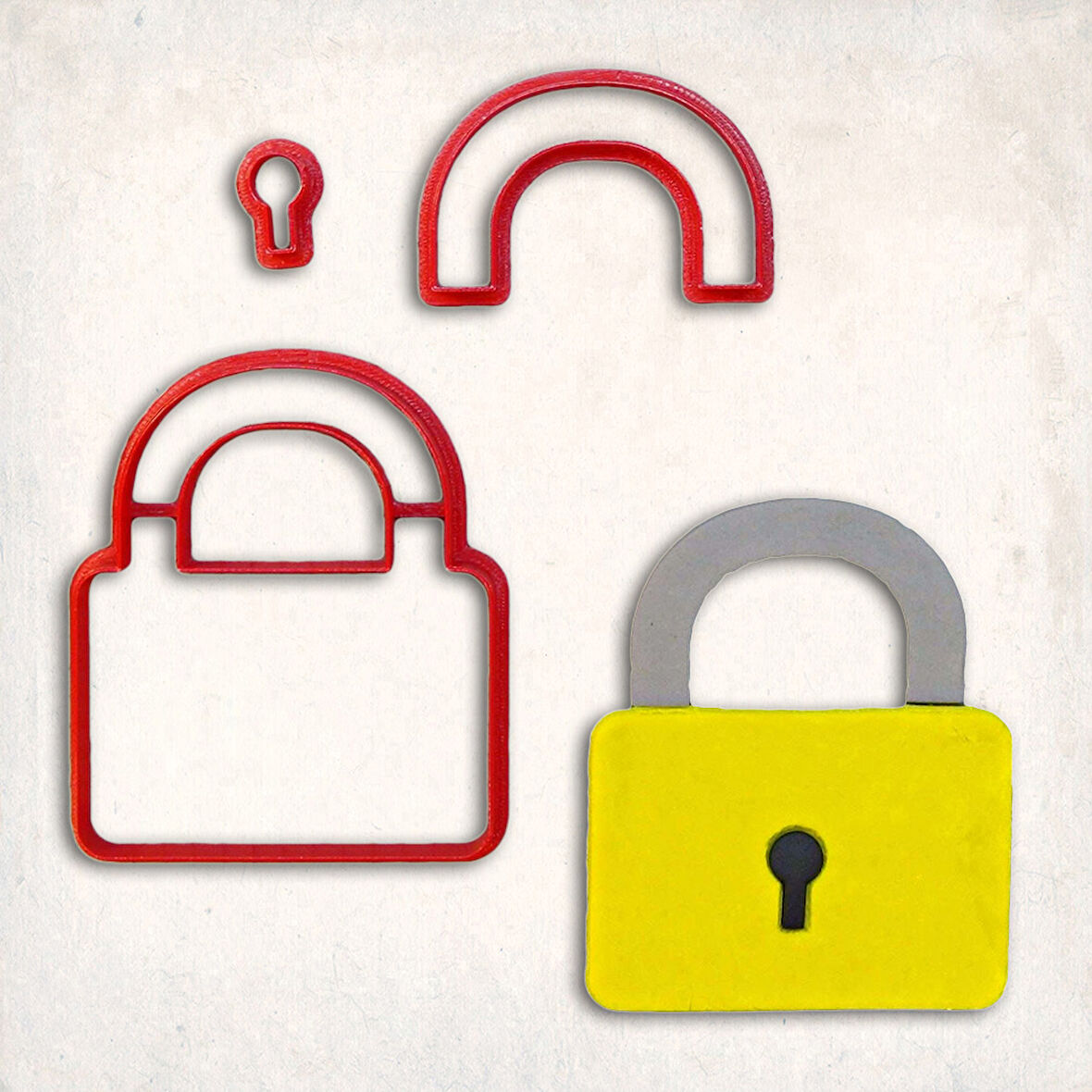 Kilit-2 Detay Kurabiye Kalıp Seti 3’lü