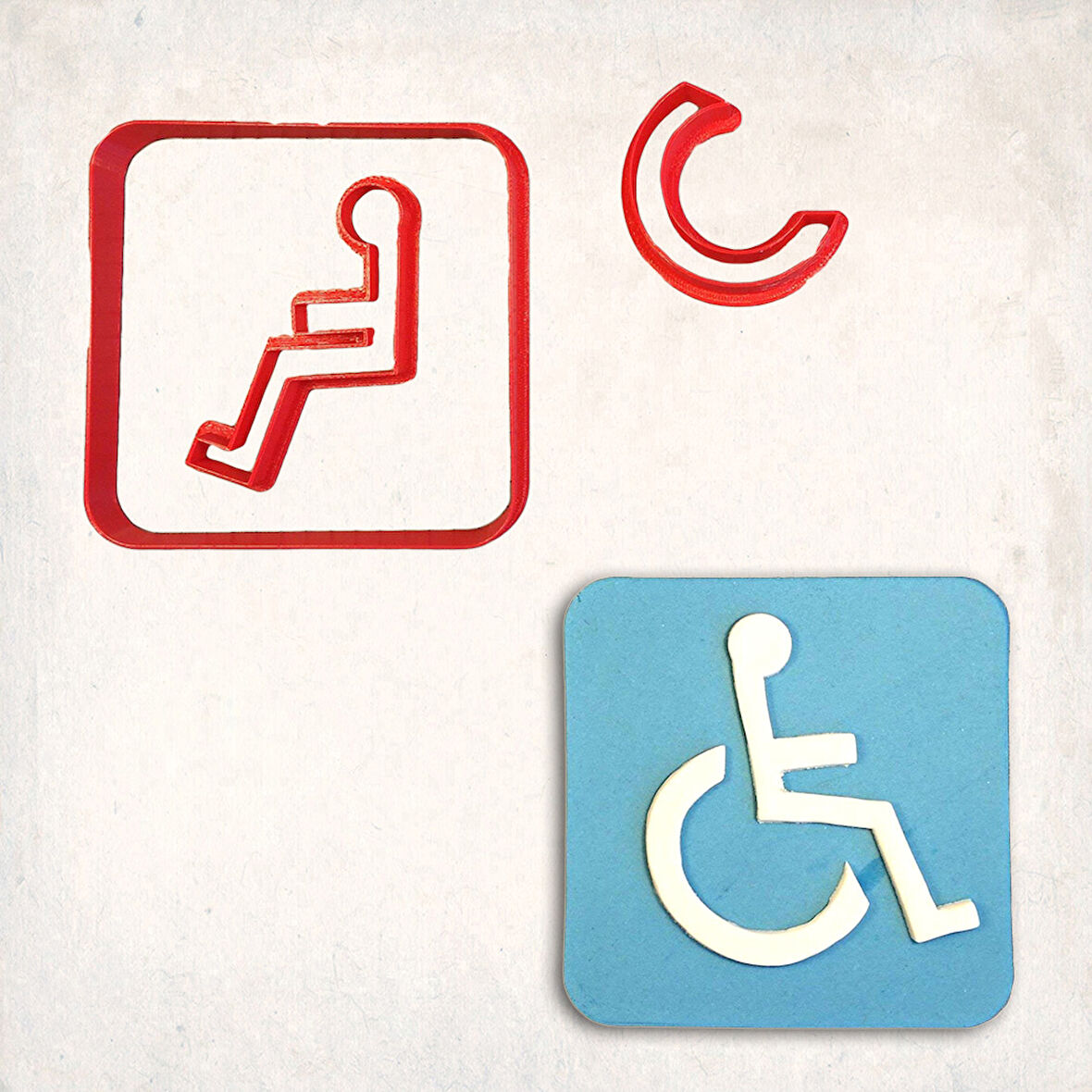 Tekerlekli Sandalye İşareti Detay Kurabiye Kalıp Seti 3’lü