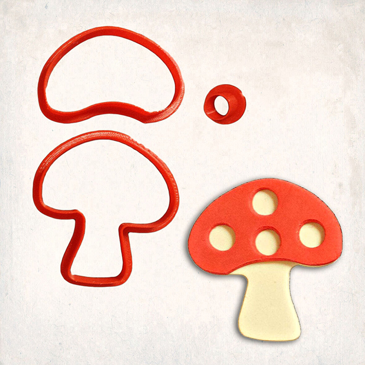 Mantar Detay Kurabiye Kalıp Seti 3’lü