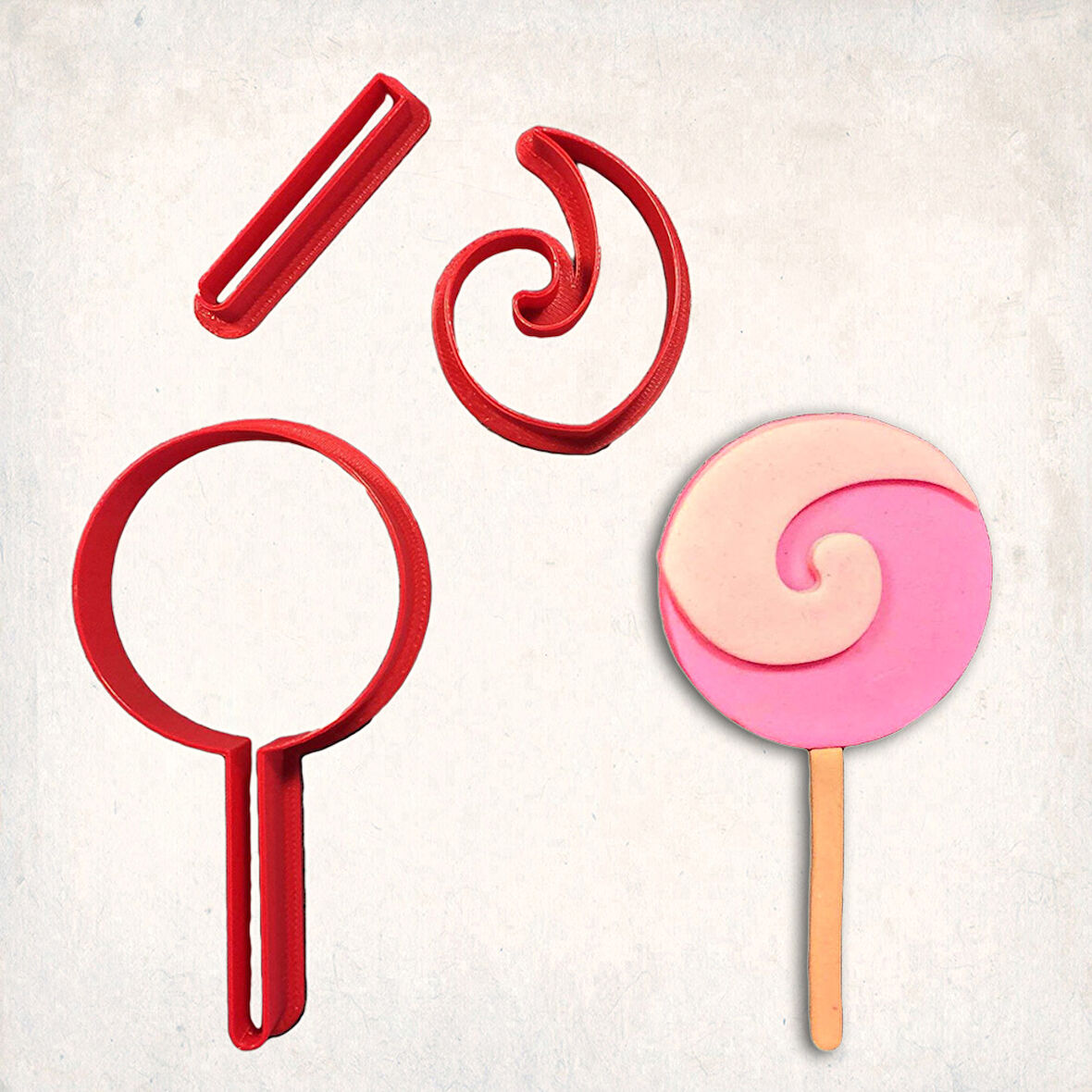 Spiral Şeker Detay Kurabiye Kalıp Seti 3’lü