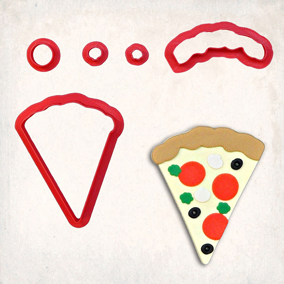 Pizza Dilimi Detay Kurabiye Kalıp Seti 5’li