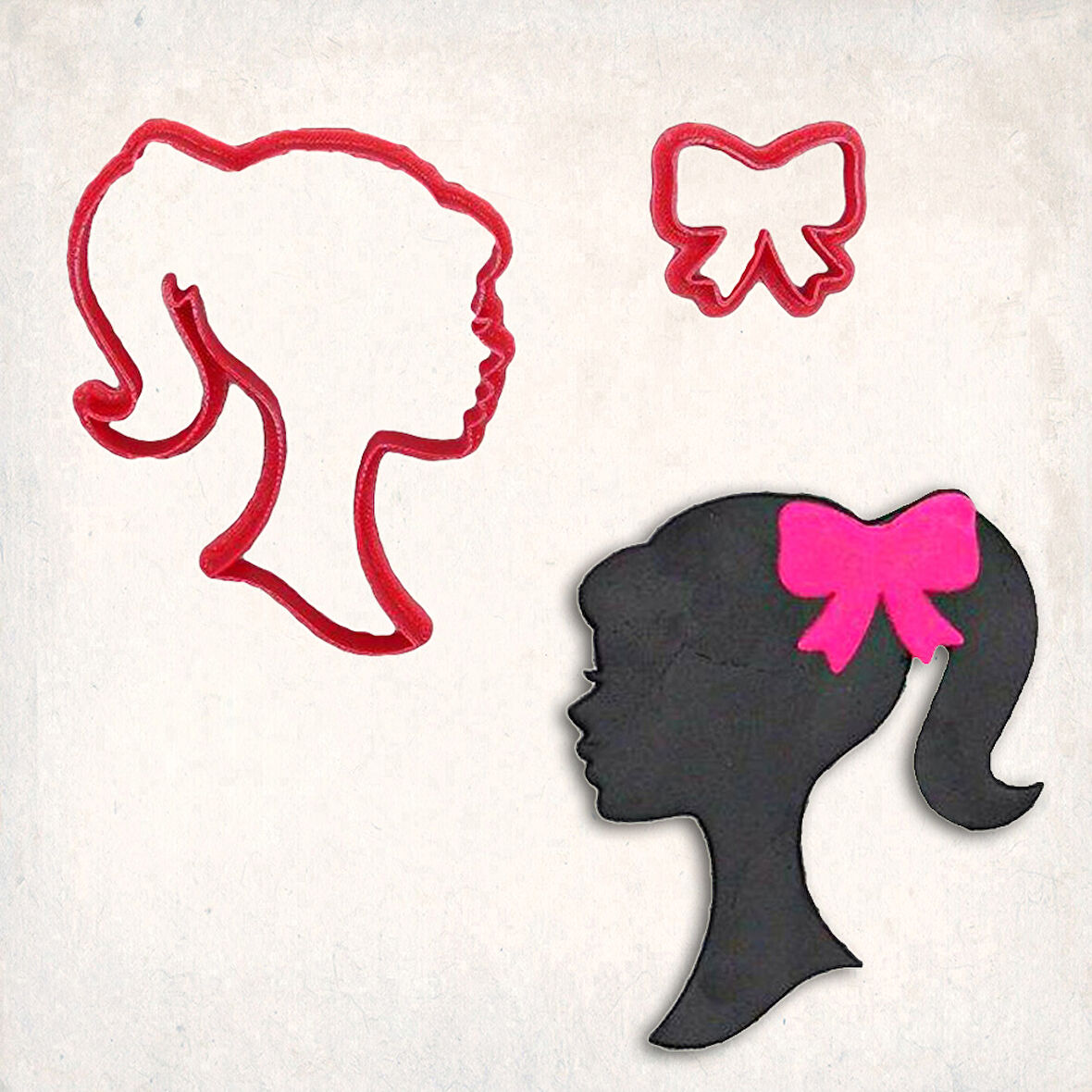 Fiyonklu Barbie Detay Kurabiye Kalıp Seti 2’li