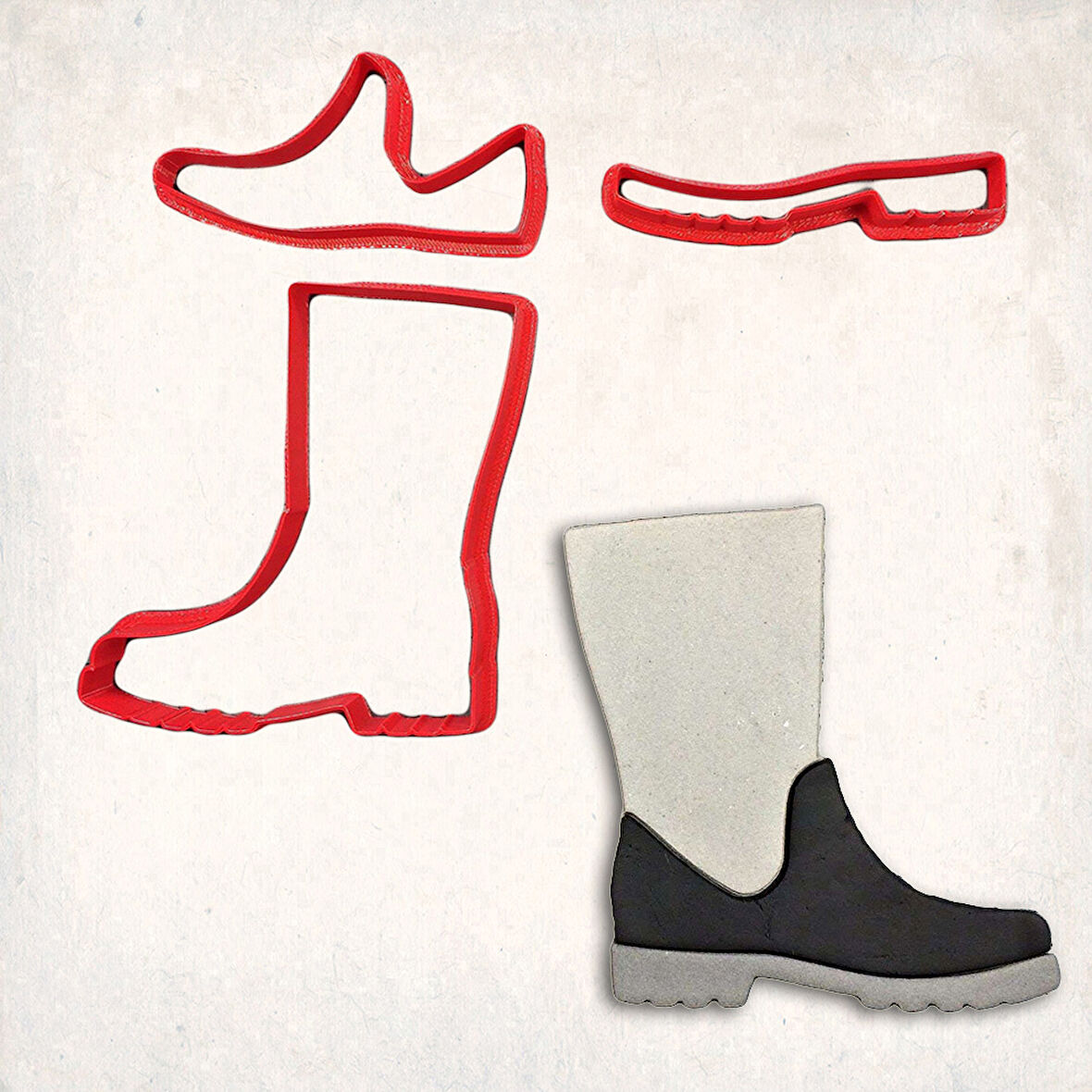 Bot Çizme Detay Kurabiye Kalıp Seti 3’lü